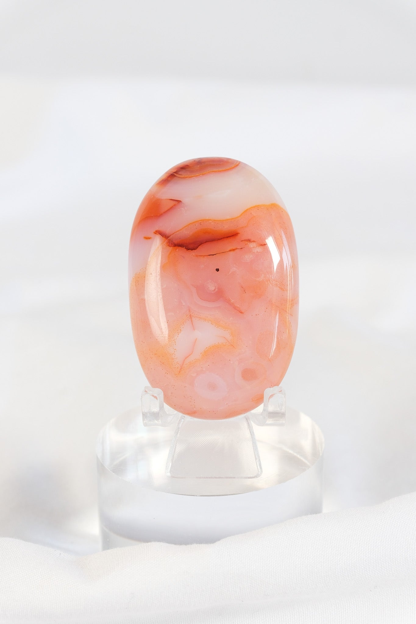 Carnelian Flower Agate Palmstone