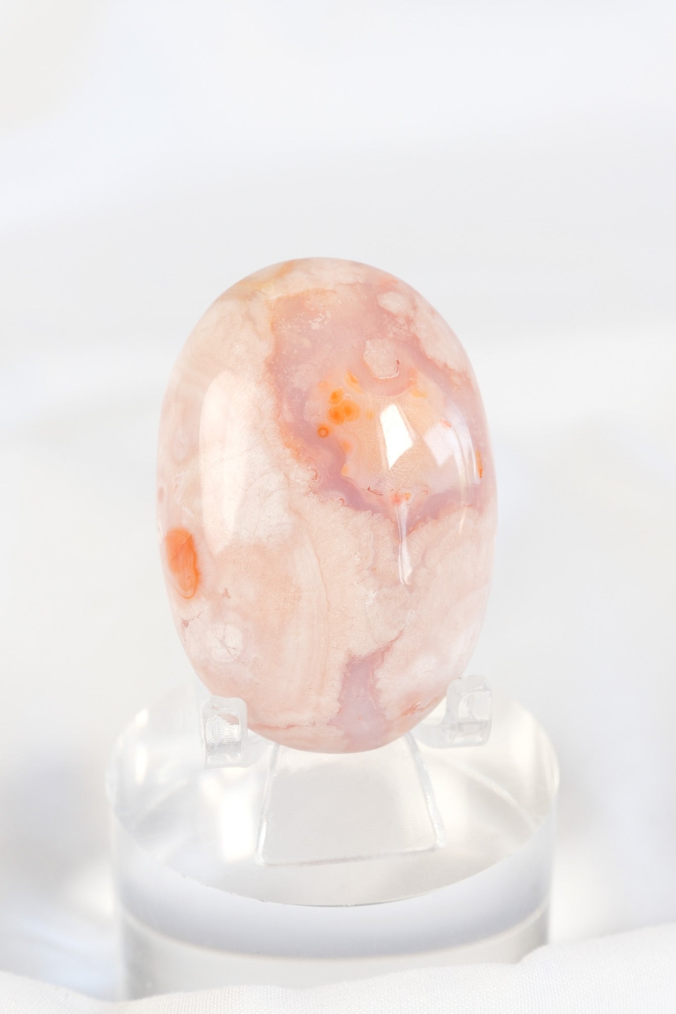 Carnelian Flower Agate Palmstone