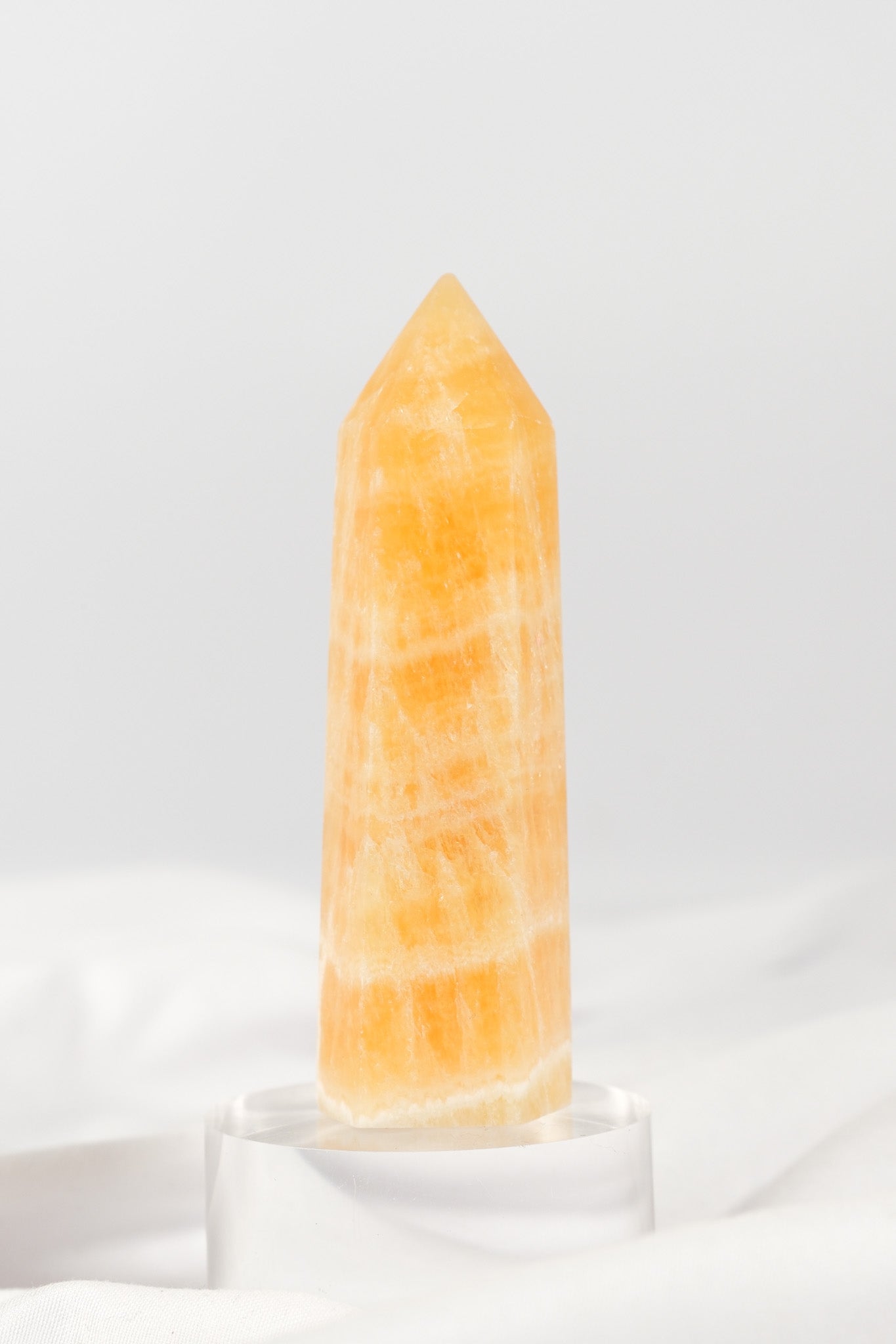 Orange Calcite Tower - Misfit (chipped tip)