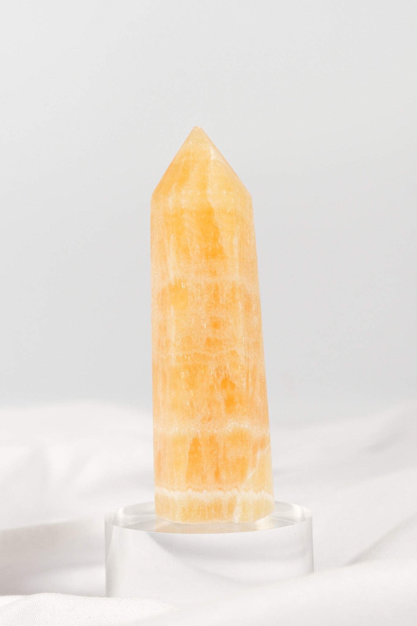 Orange Calcite Tower - Misfit (chipped tip)