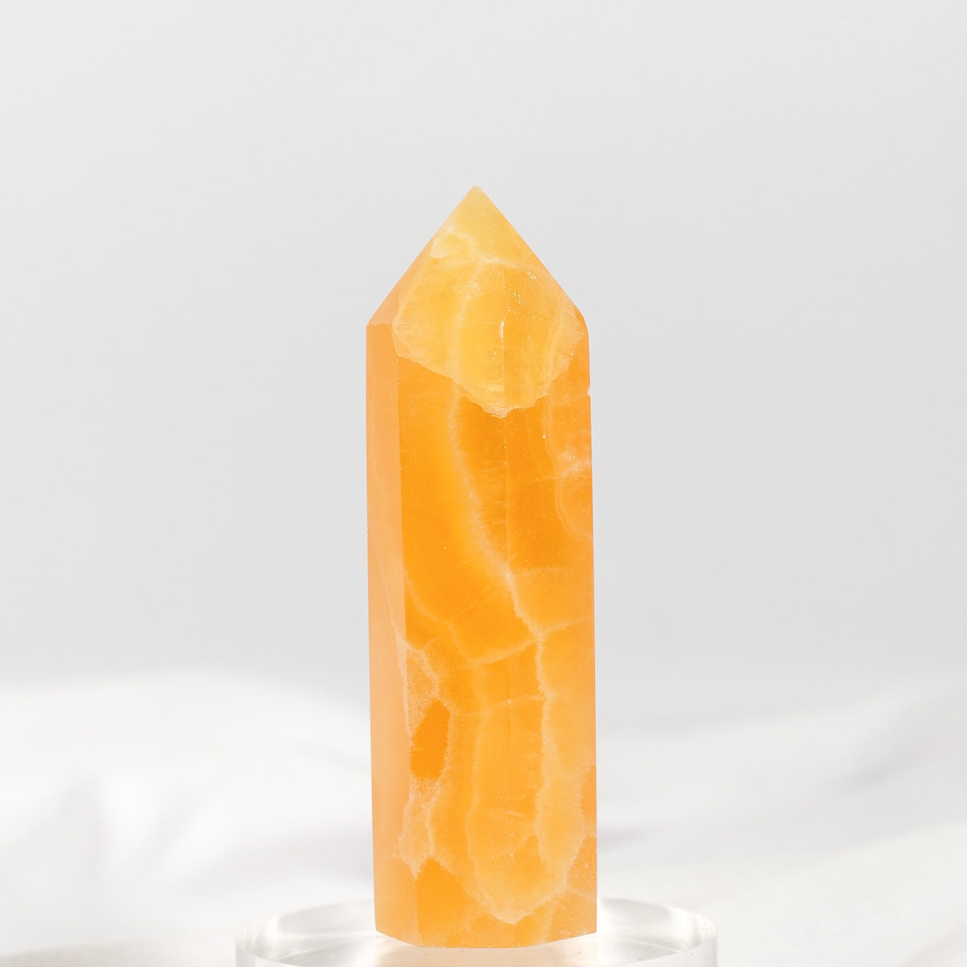 Orange Calcite Tower - Misfit (chipped tip)