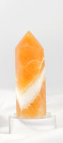 Orange Calcite Tower - Misfit (chipped tip)