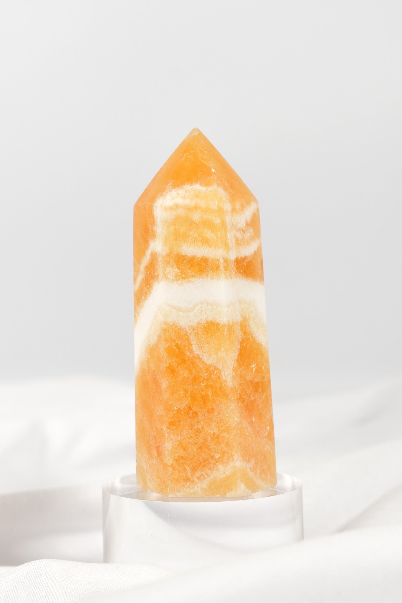 Orange Calcite Tower - Misfit (chipped tip)