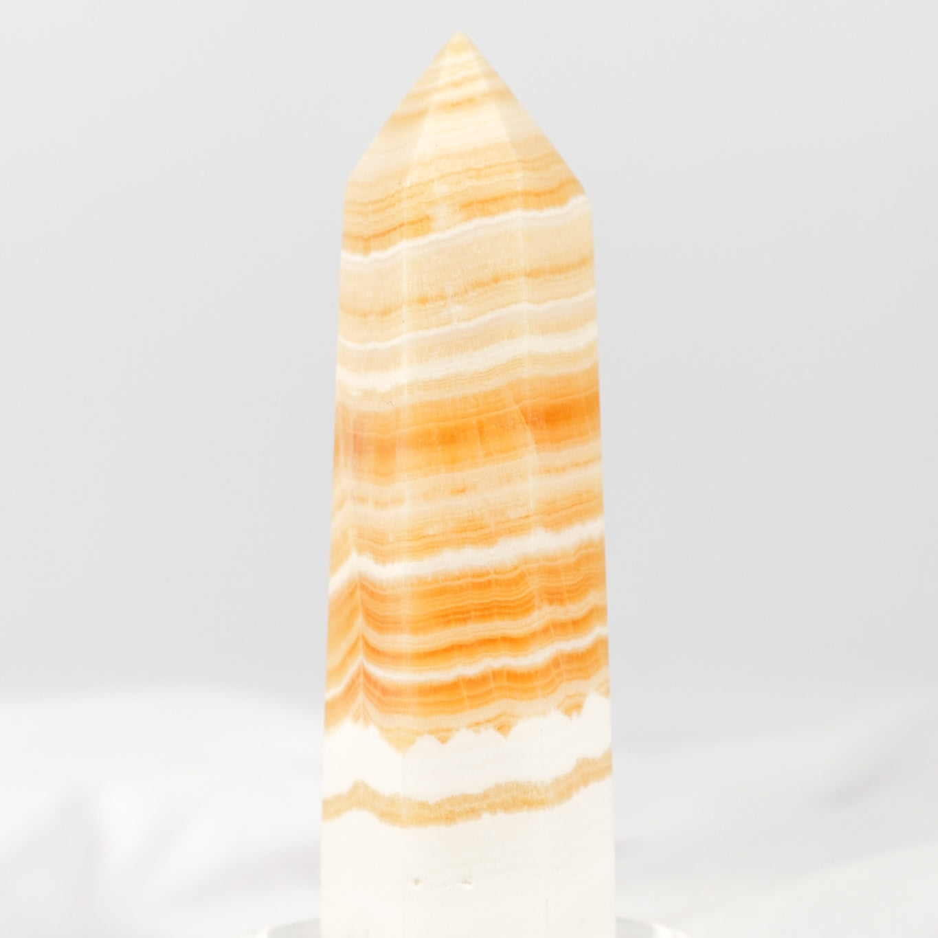 Orange Calcite Tower - Misfit (chipped tip)