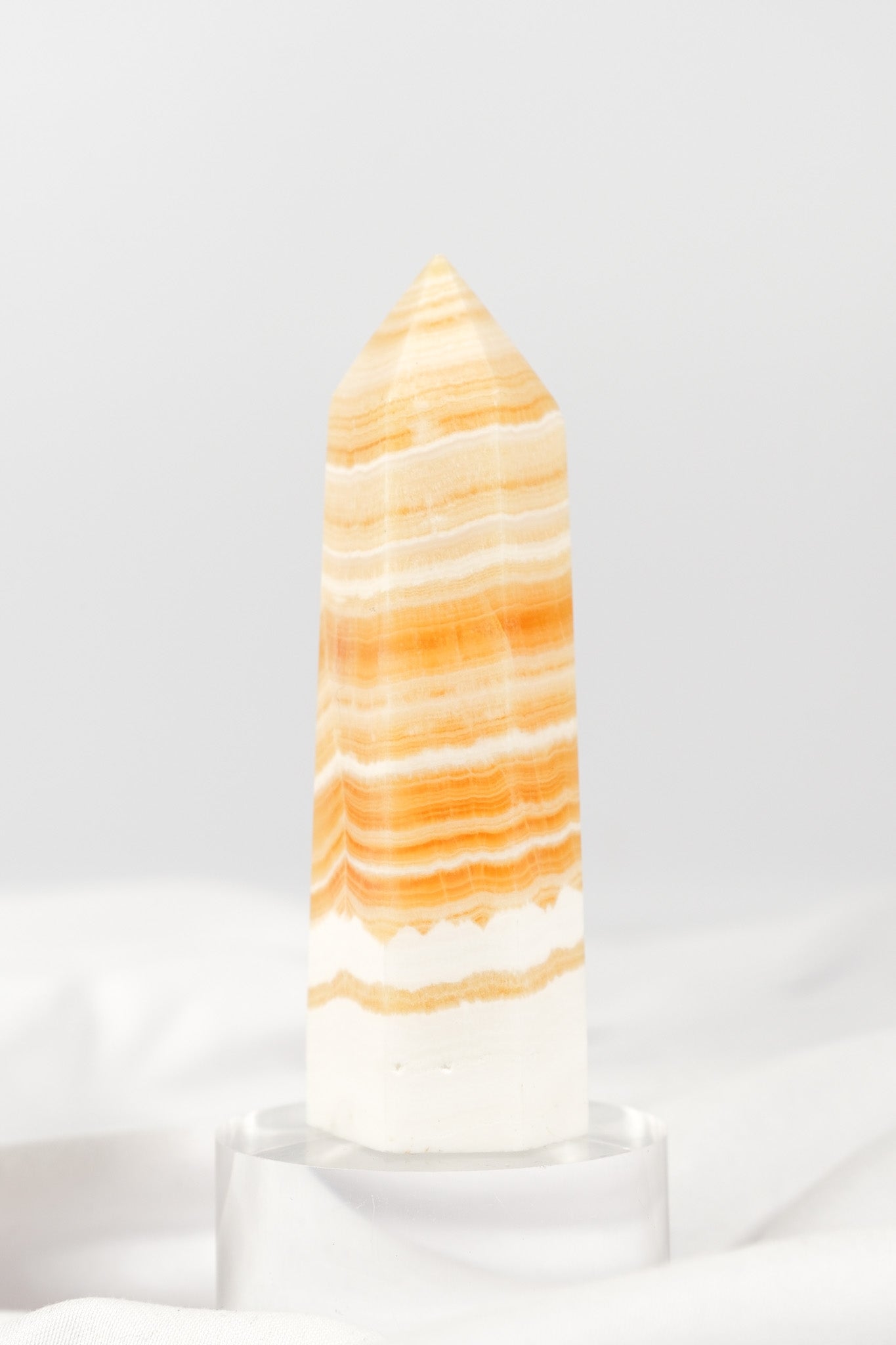 Orange Calcite Tower - Misfit (chipped tip)