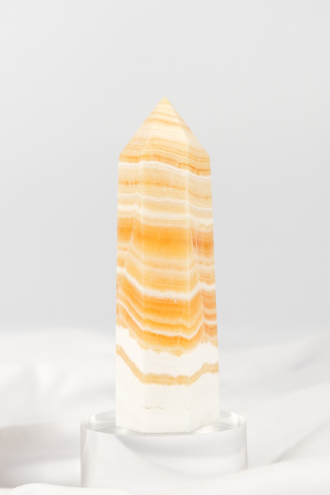 Orange Calcite Tower - Misfit (chipped tip)