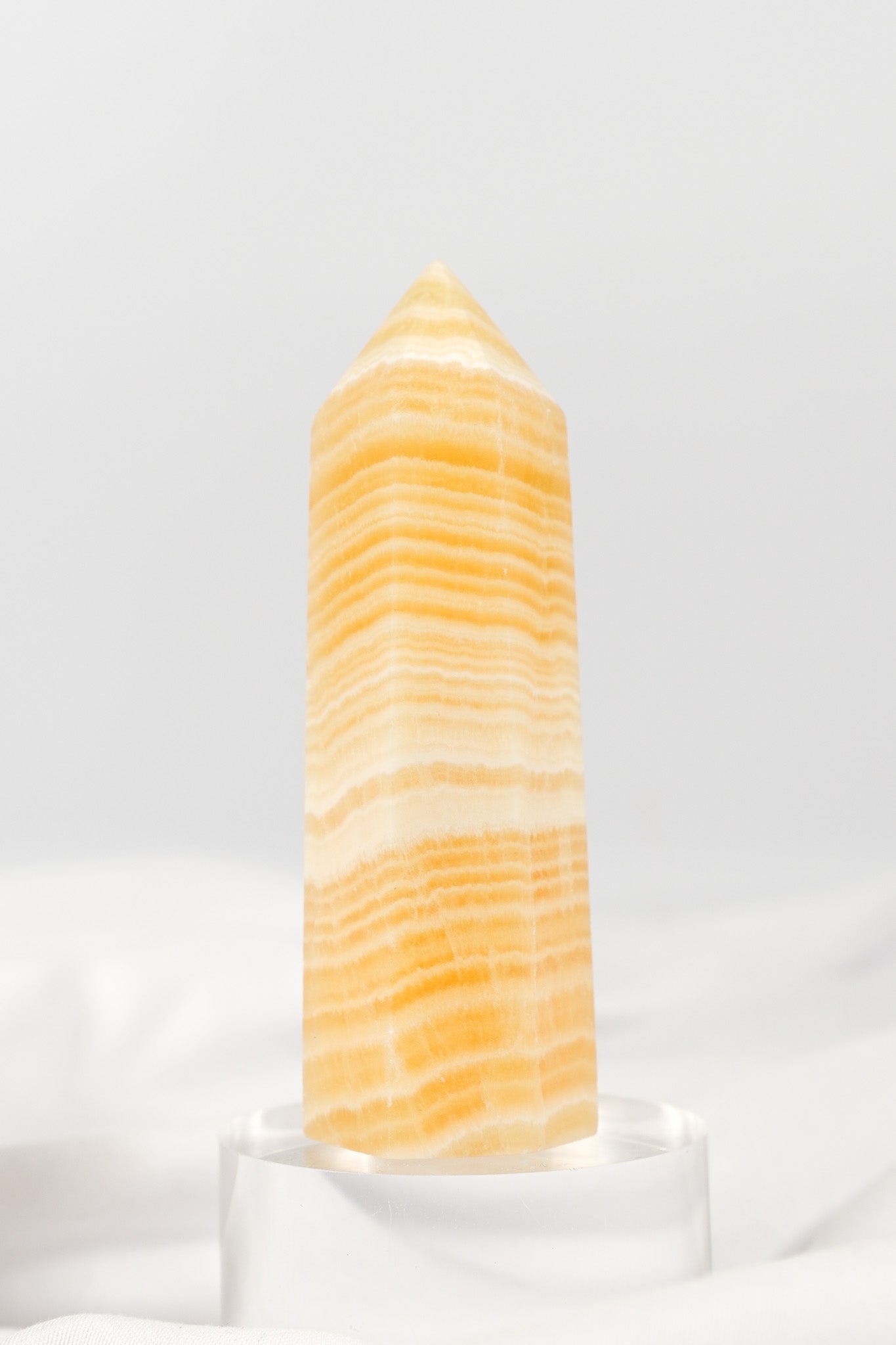 Orange Calcite Tower - Misfit (chipped tip)