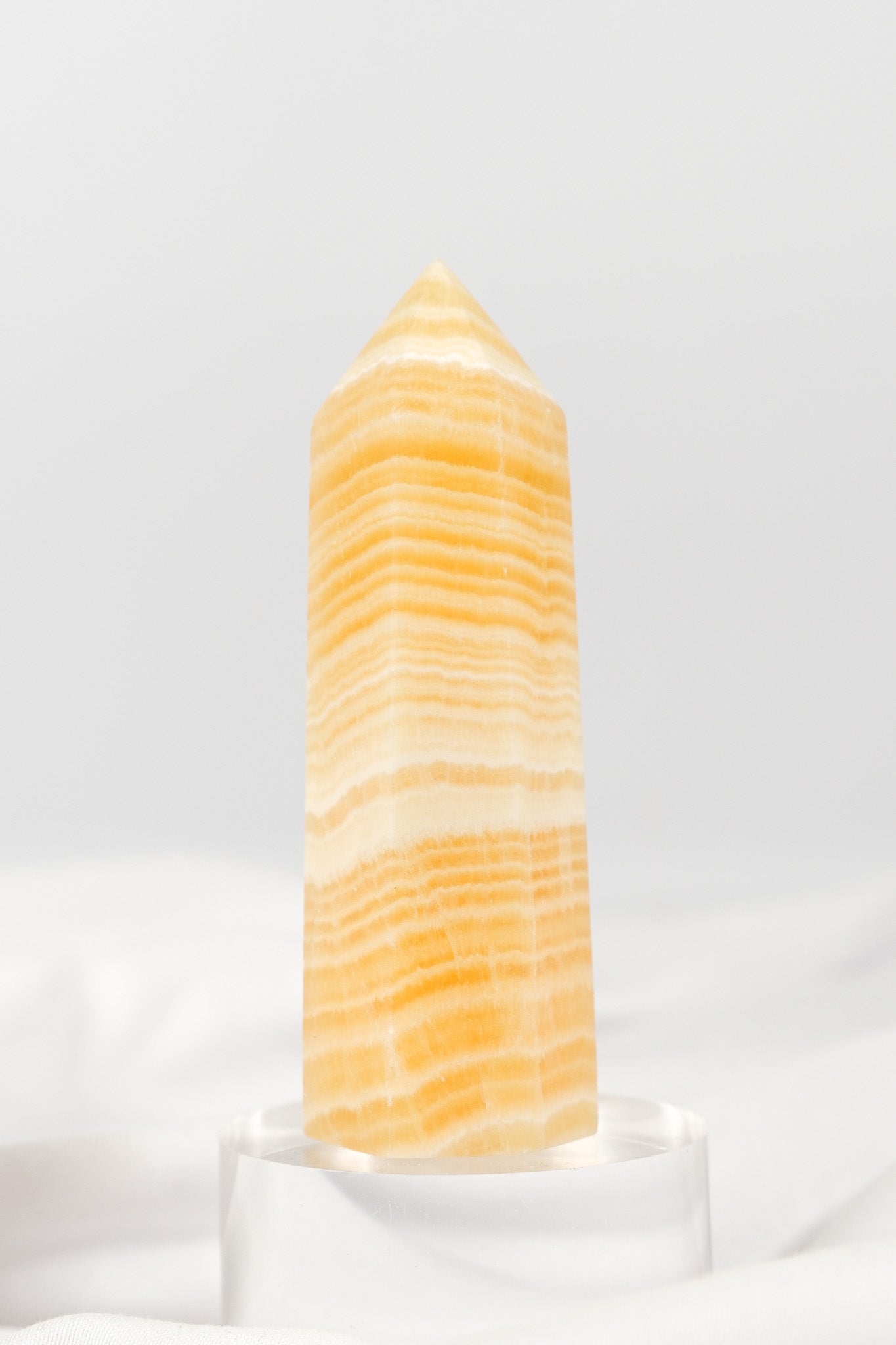 Orange Calcite Tower - Misfit (chipped tip)
