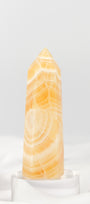 Orange Calcite Tower - Misfit (chipped tip)