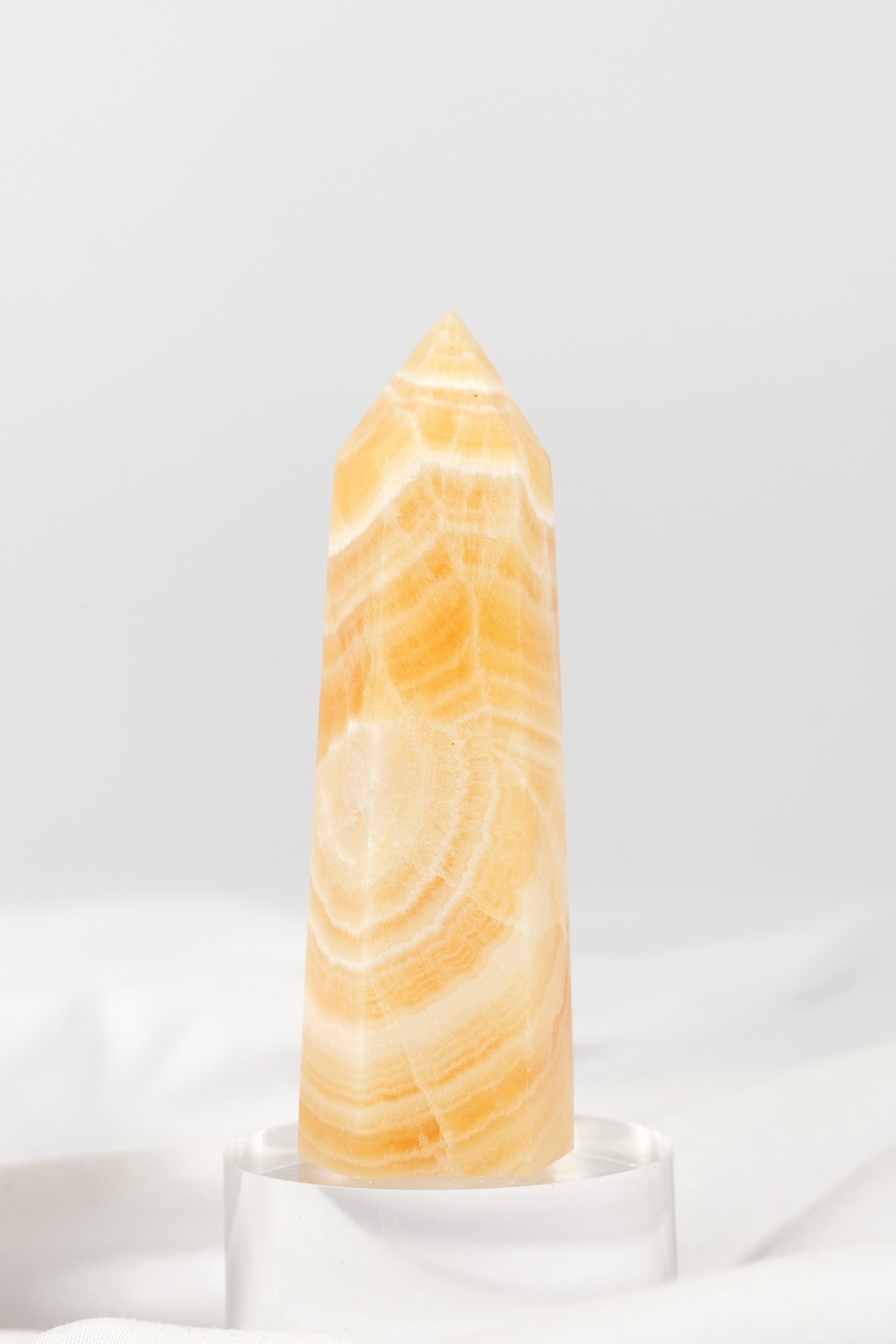 Orange Calcite Tower - Misfit (chipped tip)