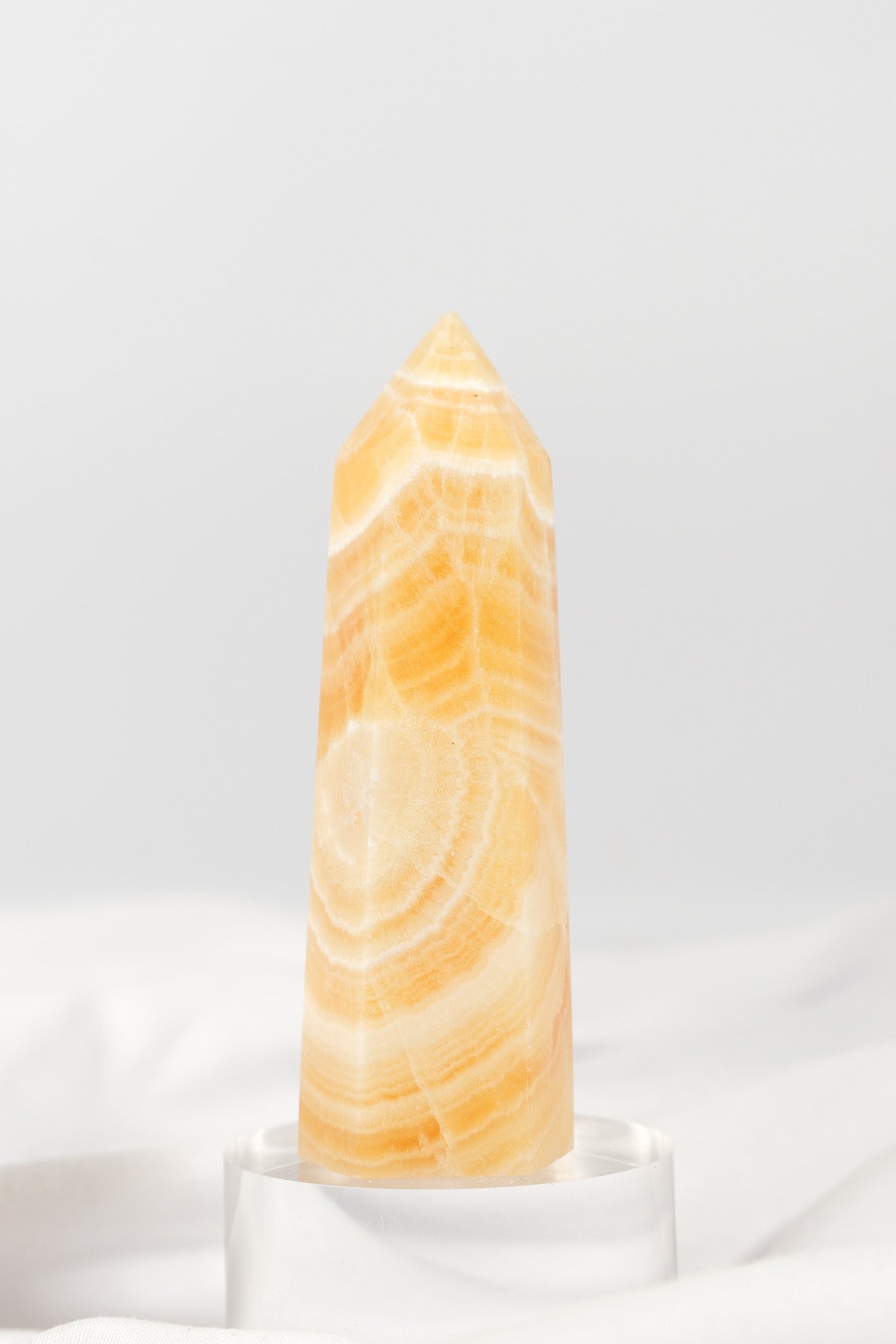 Orange Calcite Tower - Misfit (chipped tip)