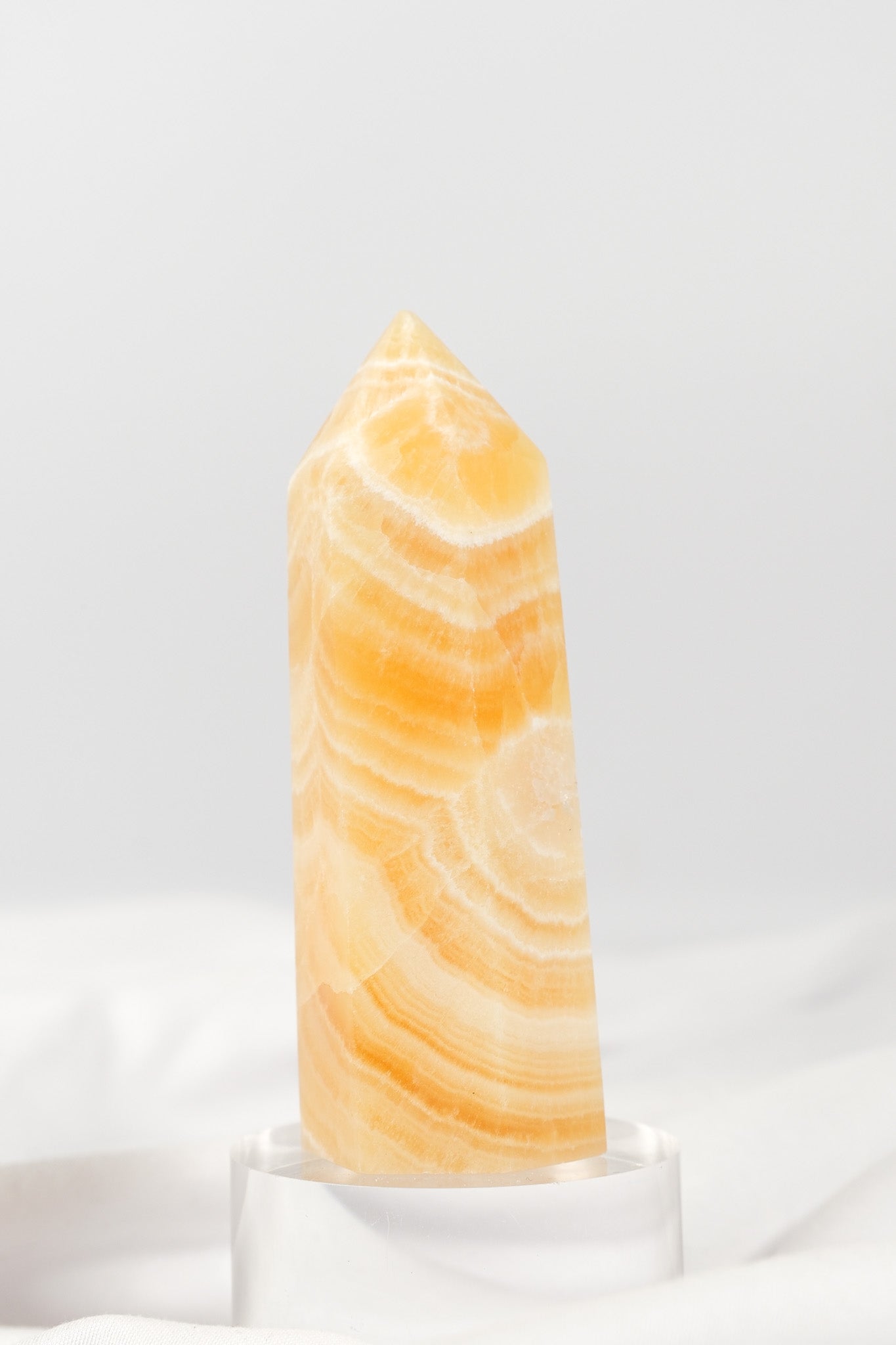 Orange Calcite Tower - Misfit (chipped tip)