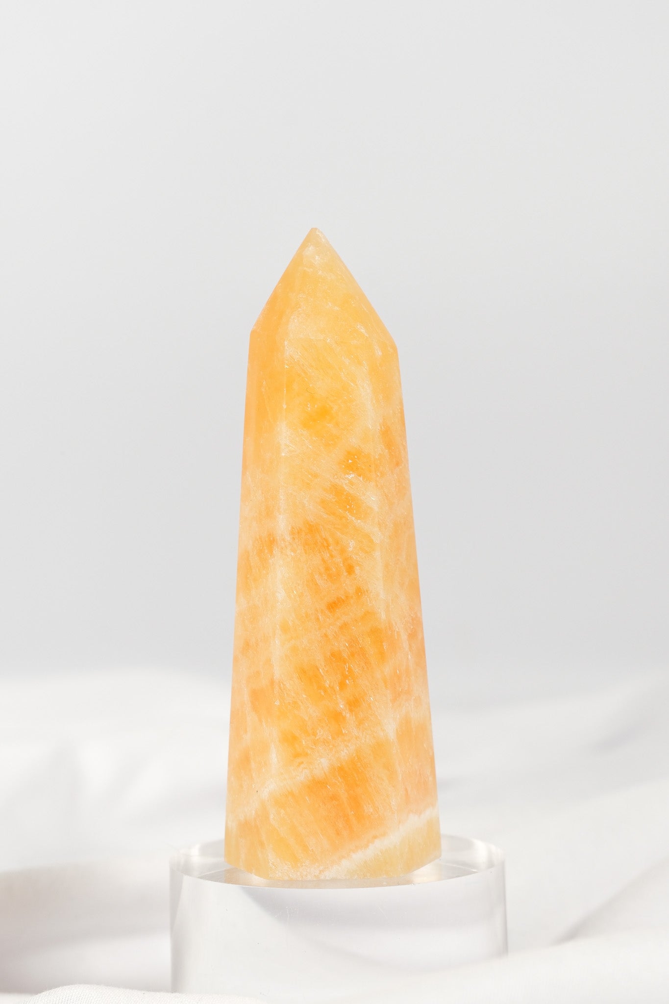 Orange Calcite Tower - Misfit (chipped tip)