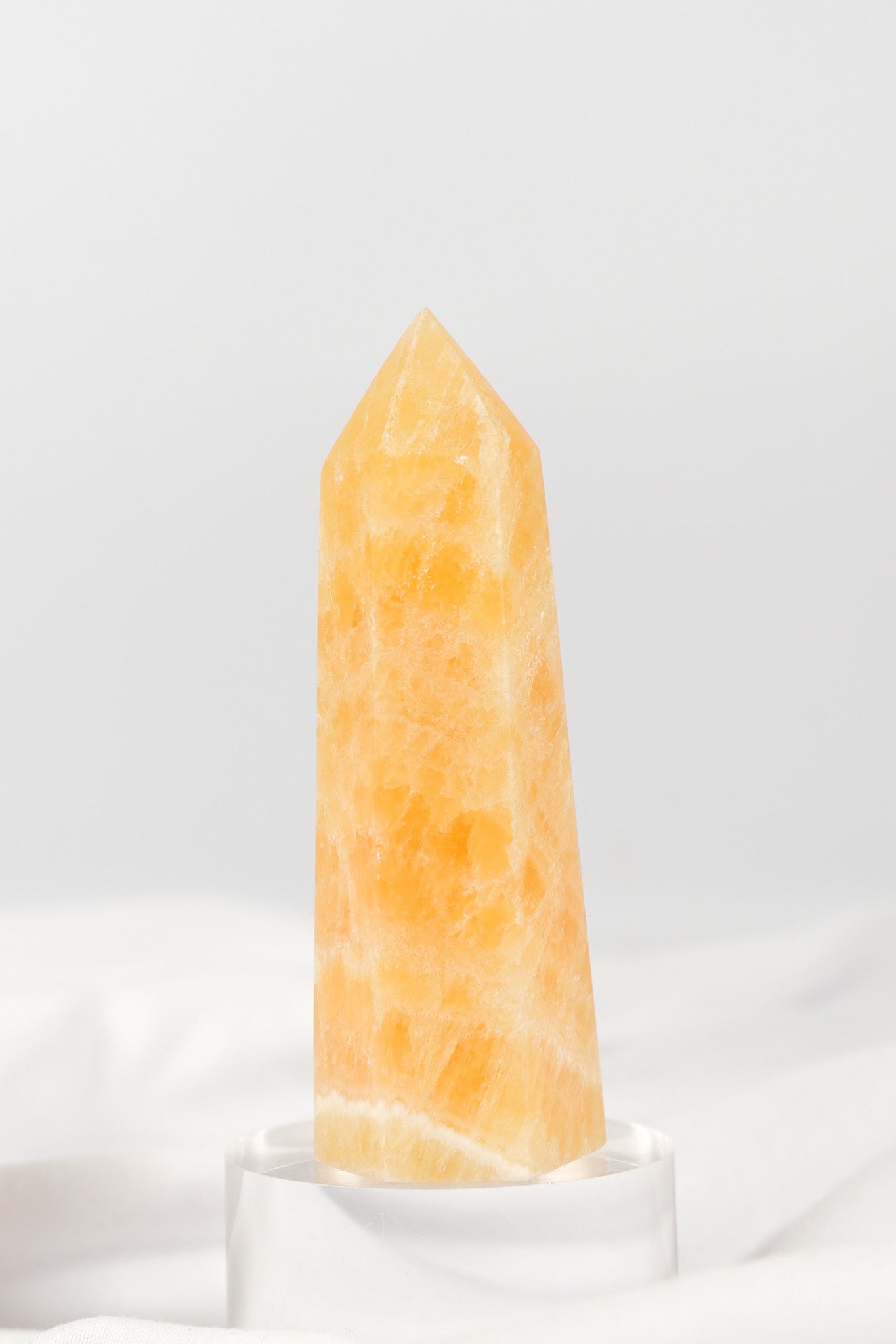 Orange Calcite Tower - Misfit (chipped tip)