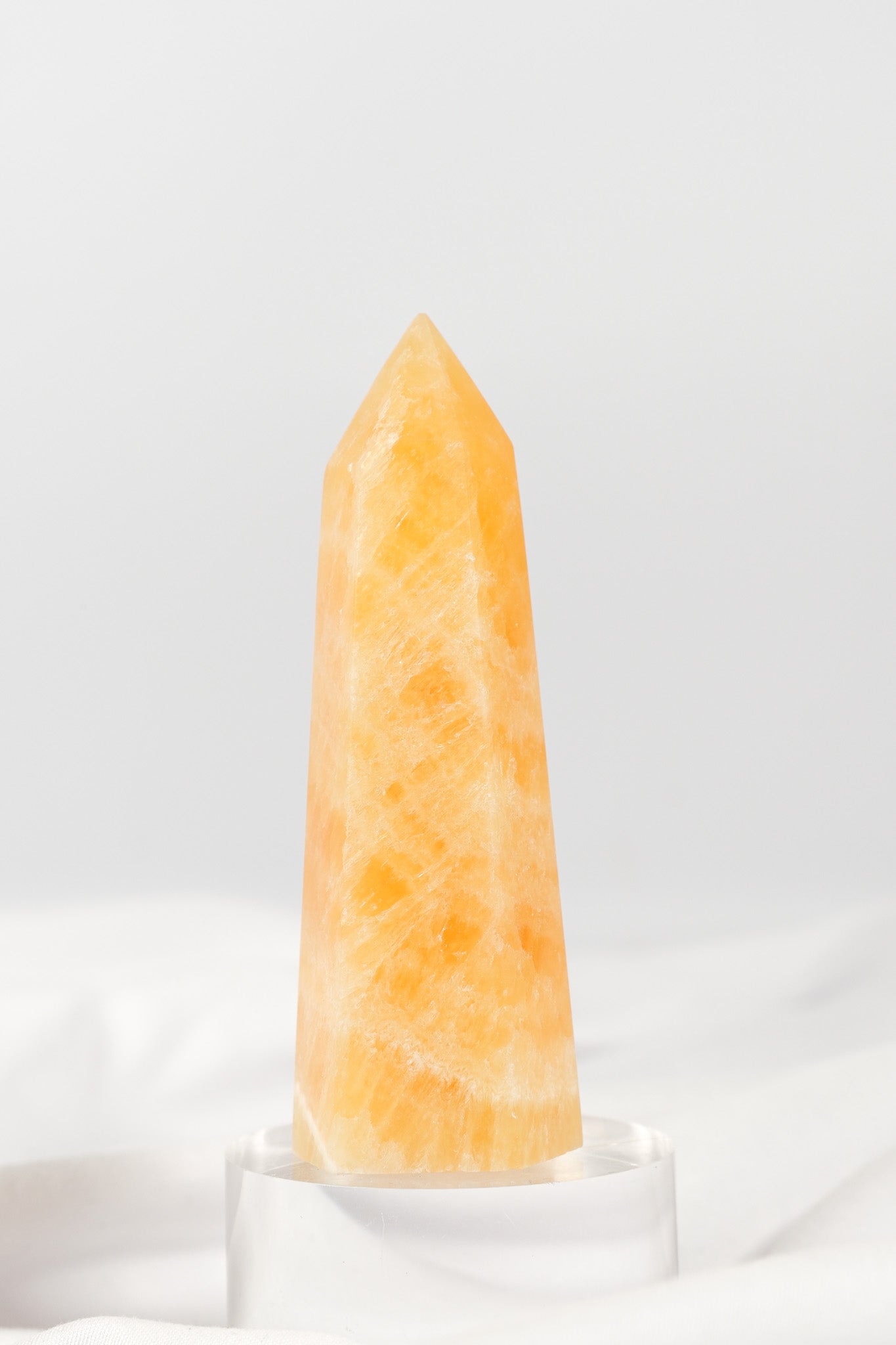 Orange Calcite Tower - Misfit (chipped tip)