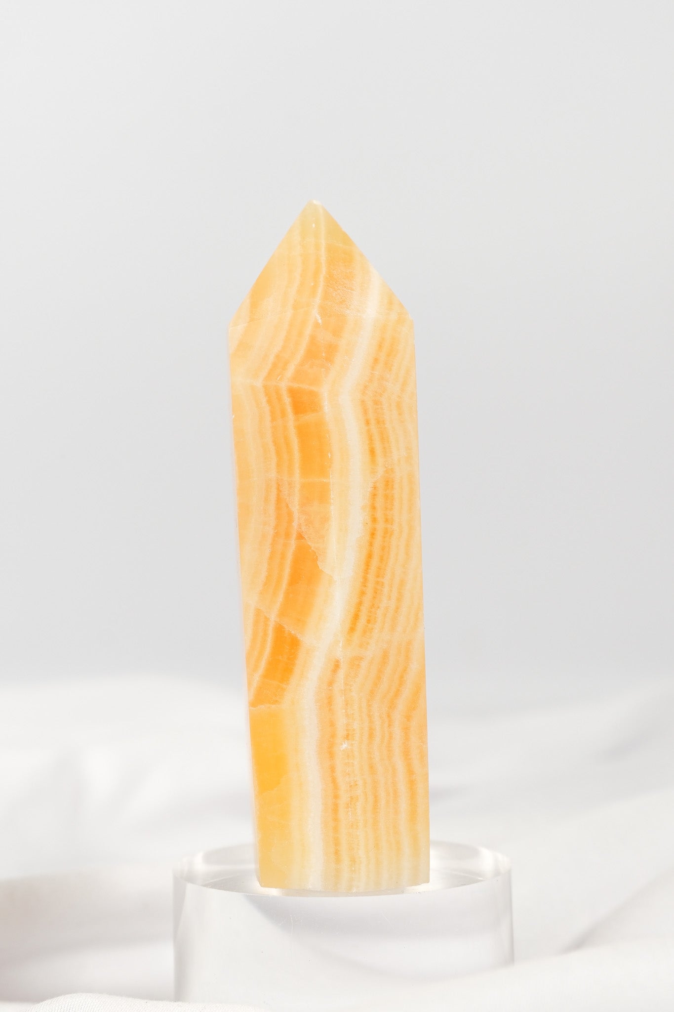 Orange Calcite Tower - Misfit (chipped tip)