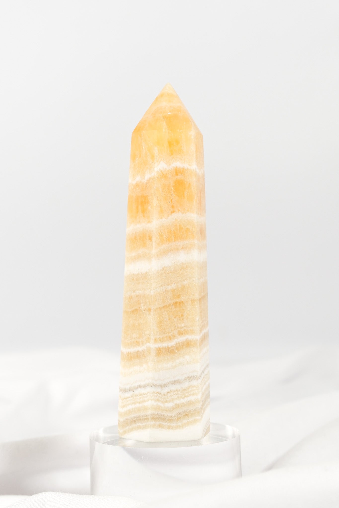 Orange Calcite Tower - Misfit (chipped tip)
