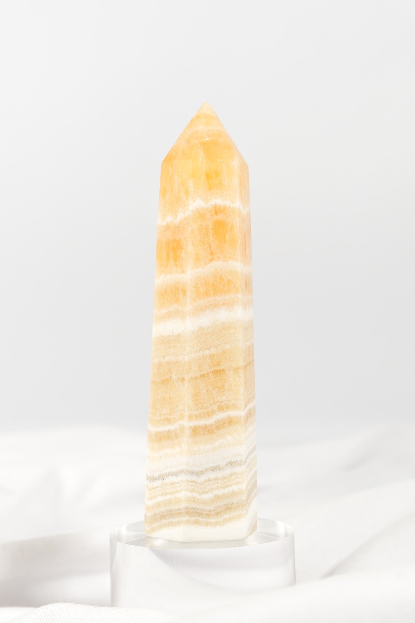 Orange Calcite Tower - Misfit (chipped tip)