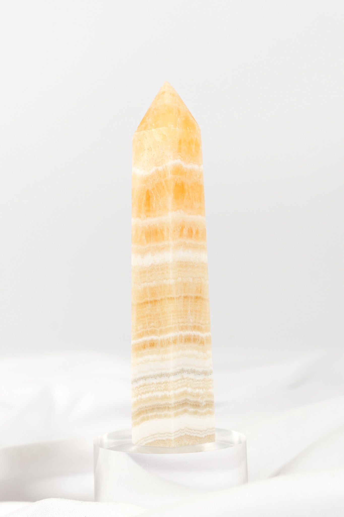 Orange Calcite Tower - Misfit (chipped tip)