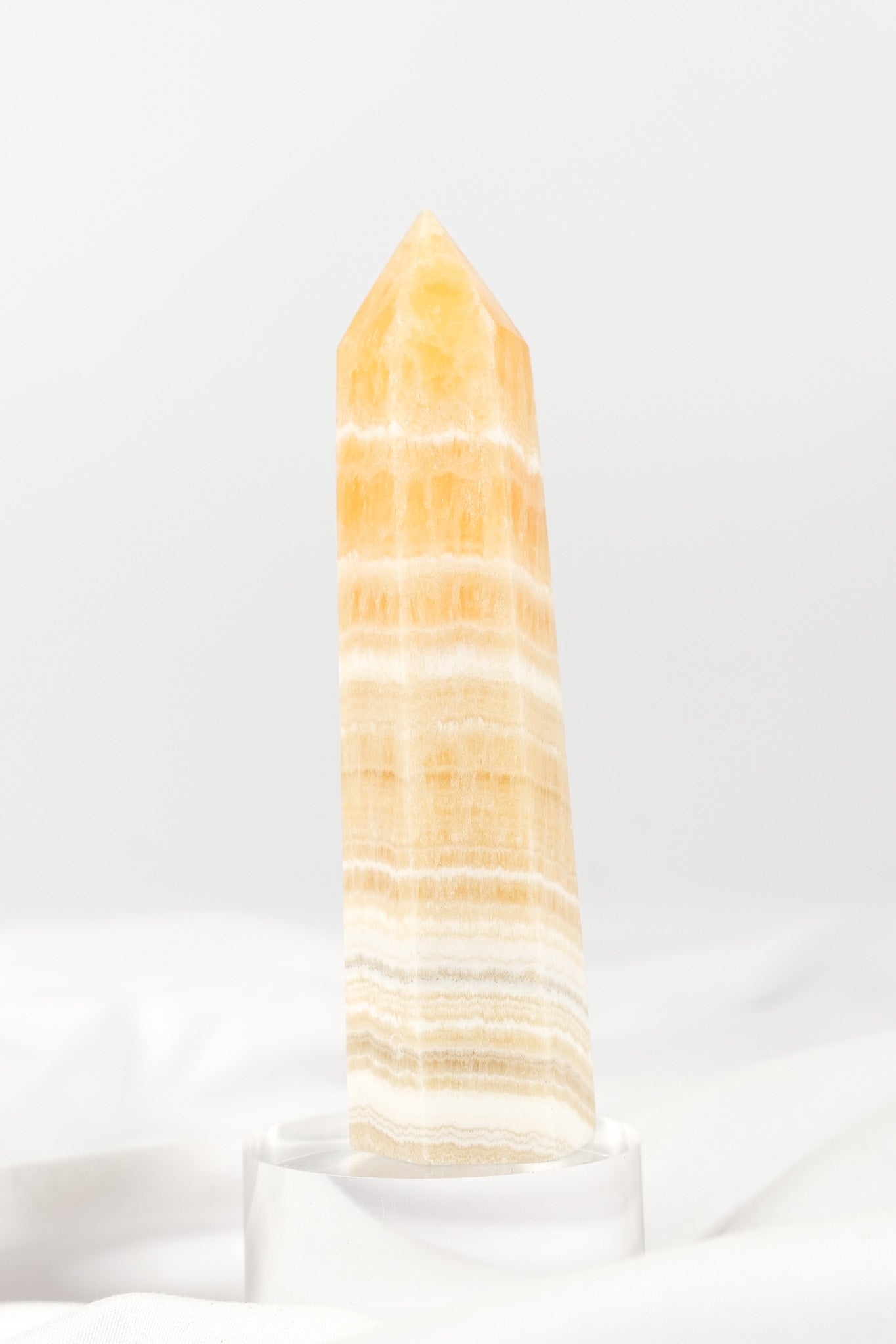 Orange Calcite Tower - Misfit (chipped tip)