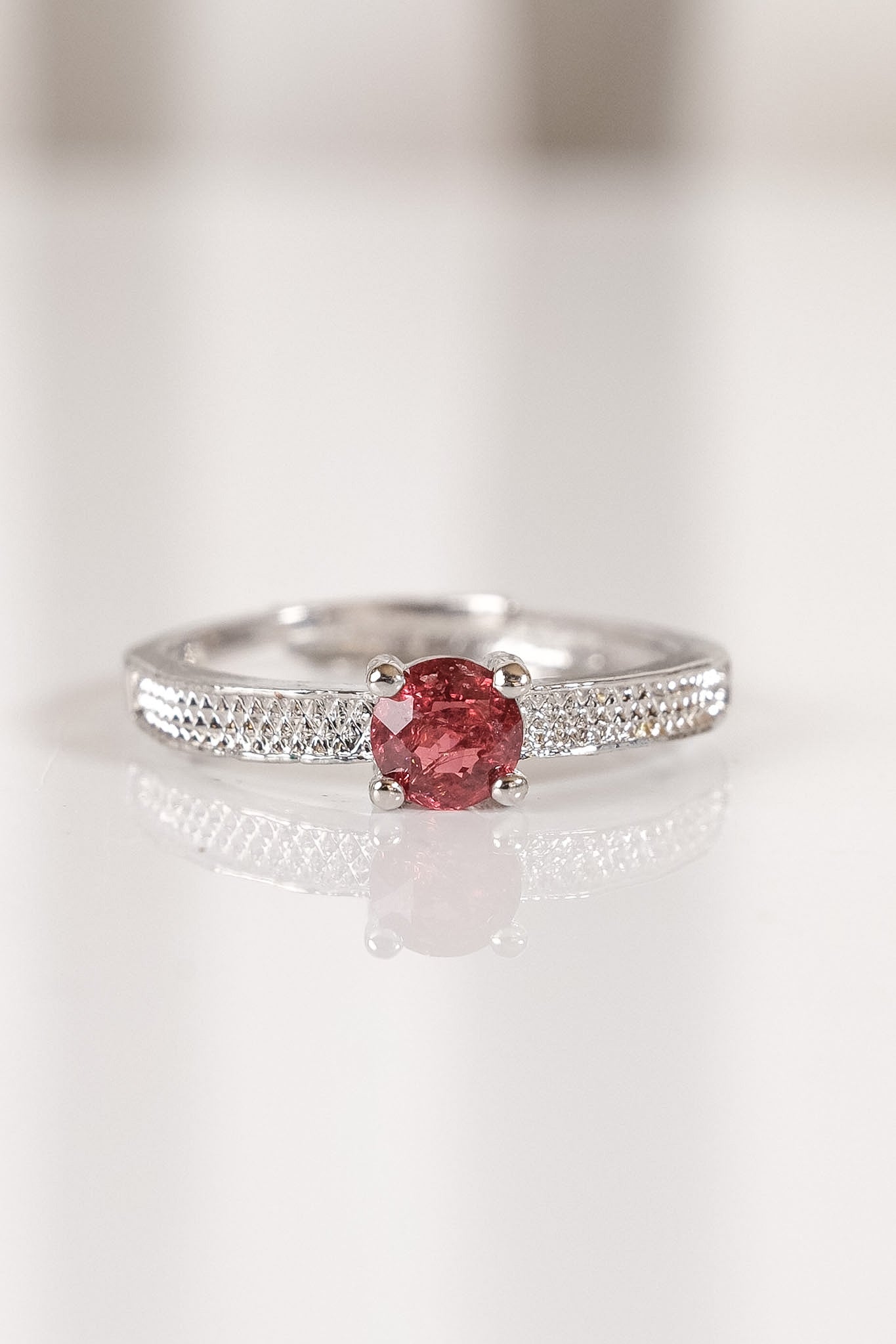 Adjustable Garnet Ring *plated