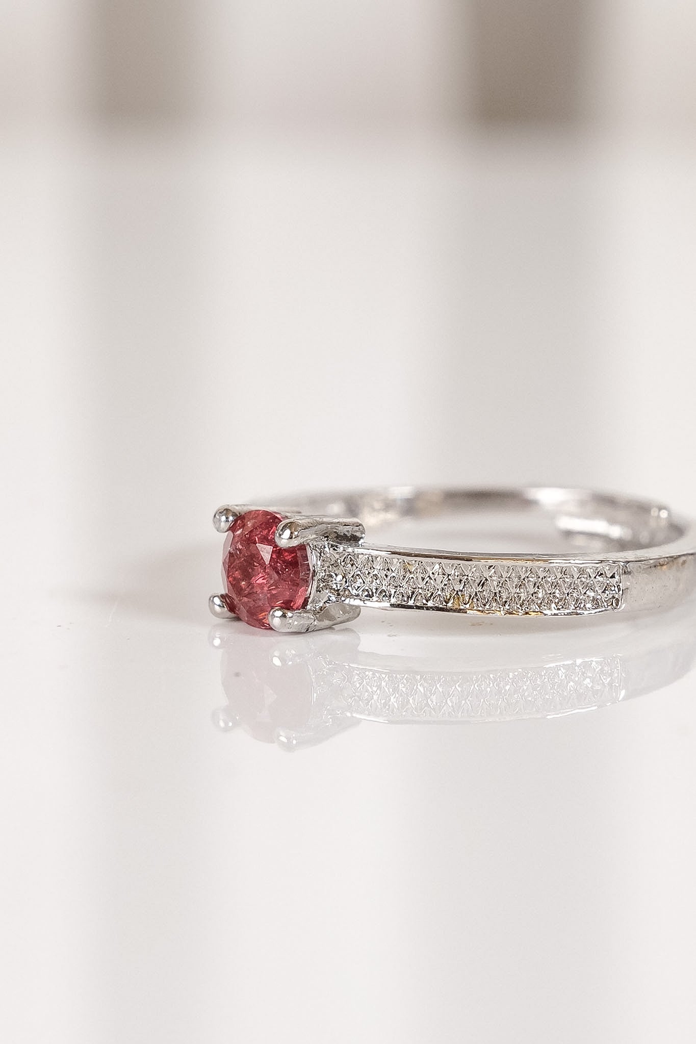 Adjustable Garnet Ring *plated