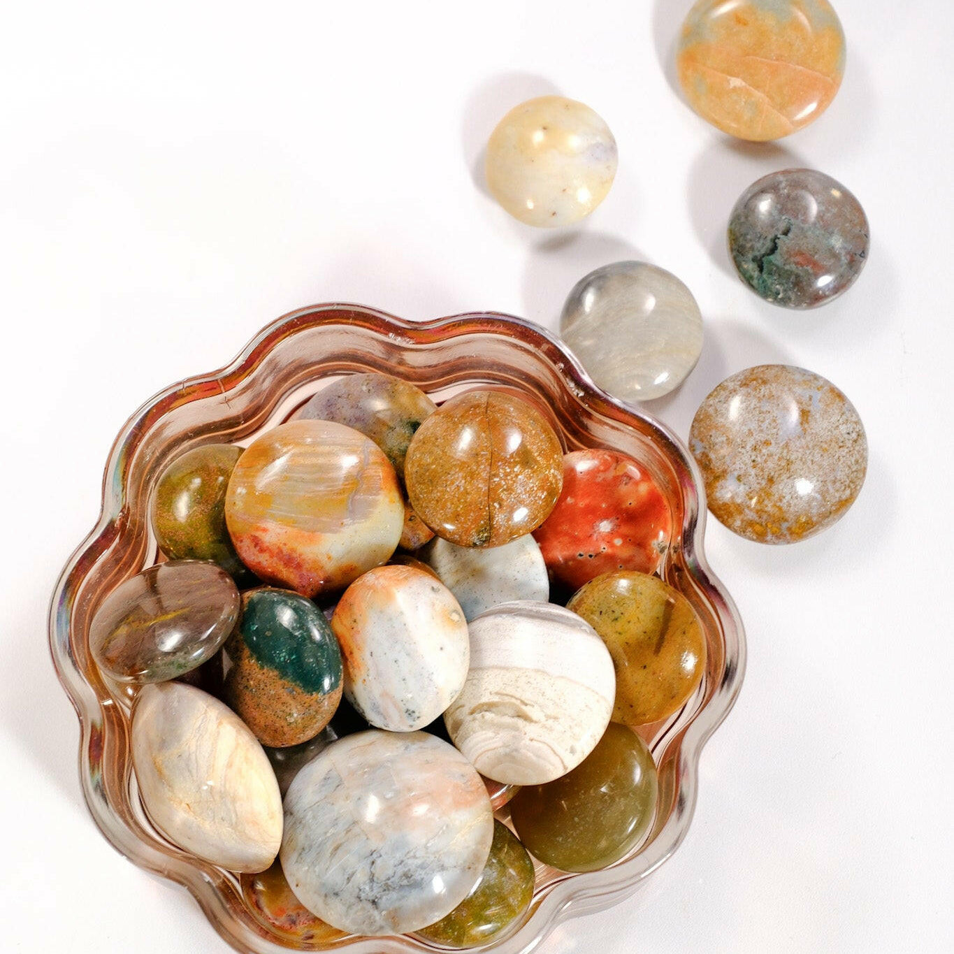 Ocean Jasper Button Healing Crystal.