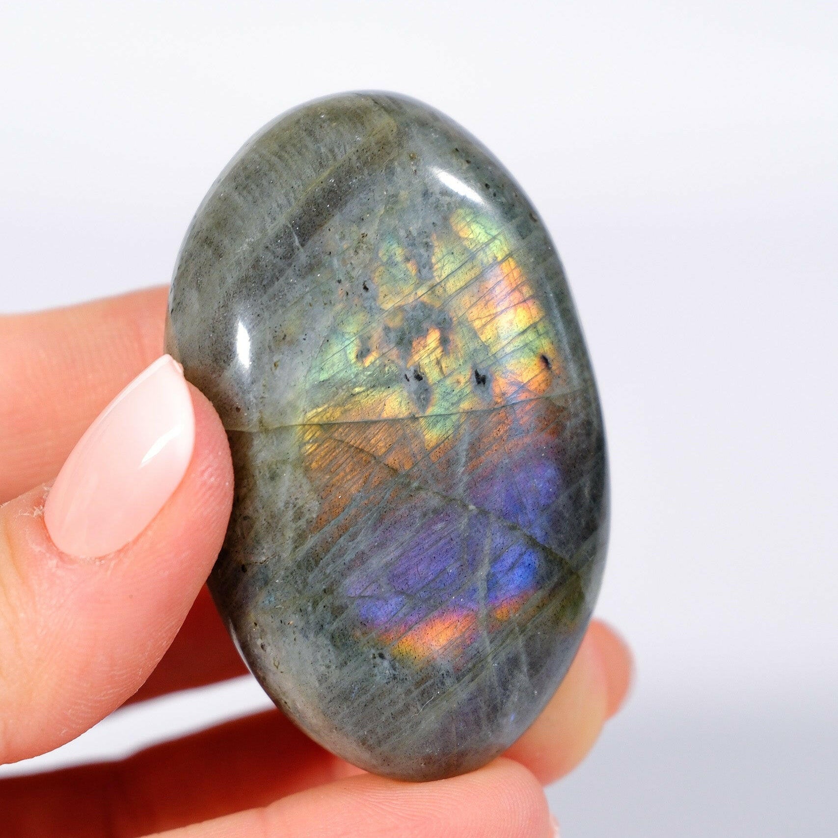 Labradorite Palmstone Healing Crystal.