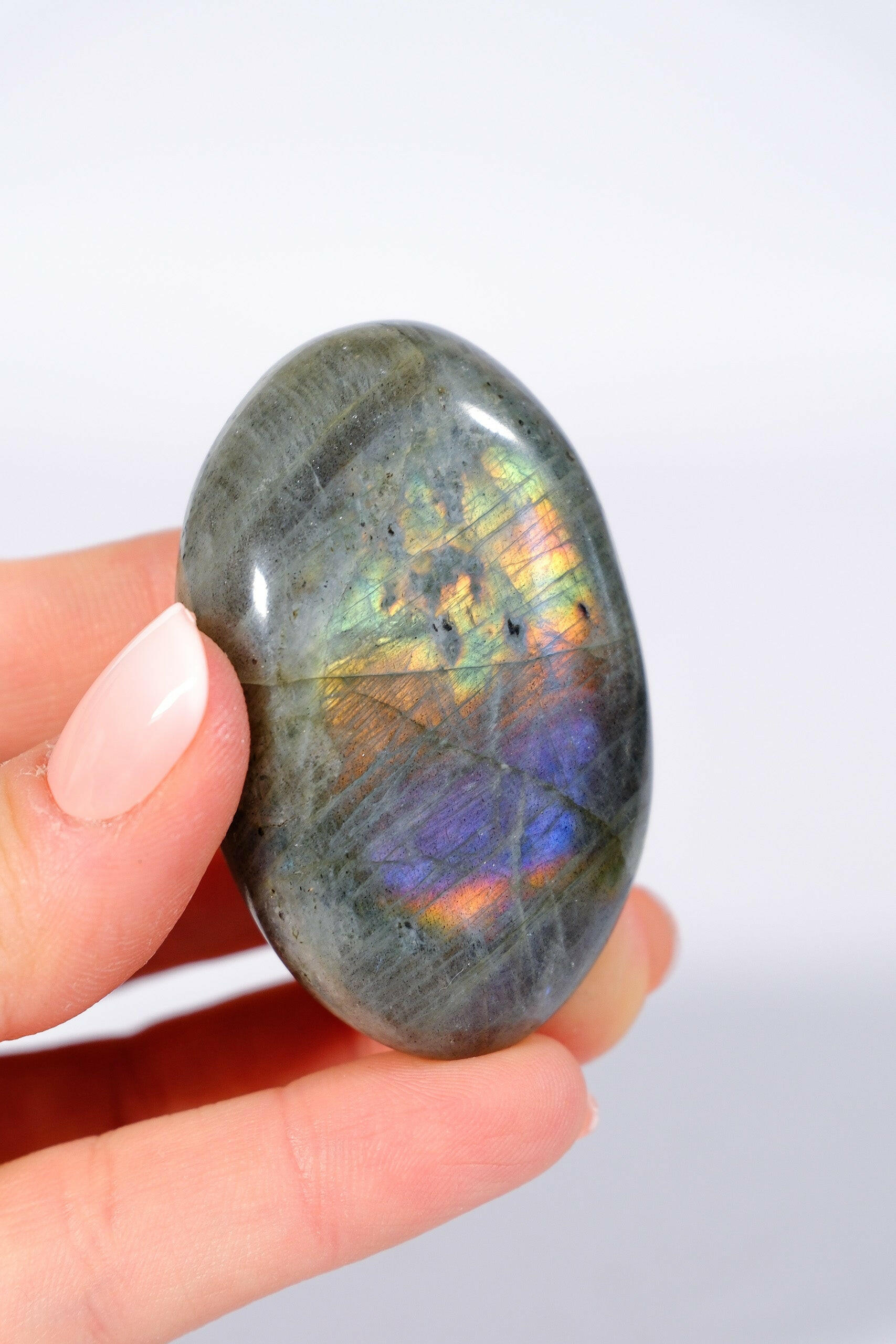 Labradorite Palmstone Healing Crystal.
