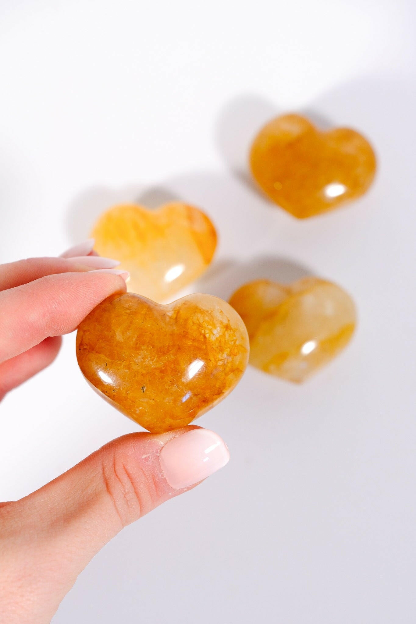 Golden Healer Small Heart Healing Crystal.