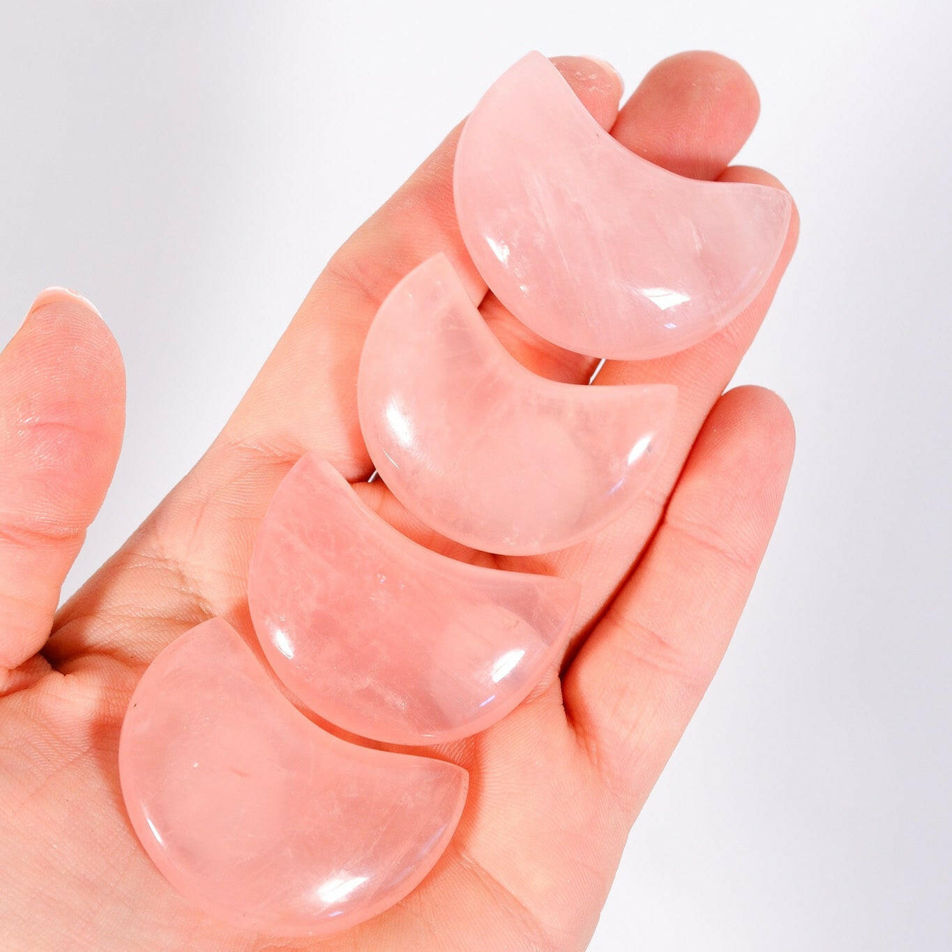 Rose Quartz Moon Healing Crystal.