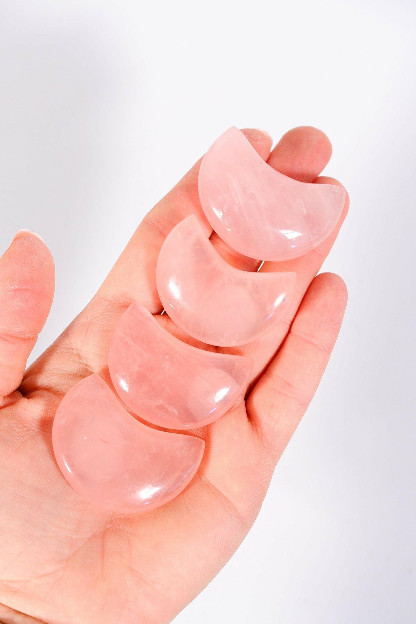 Rose Quartz Moon Healing Crystal.