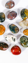 Ocean Jasper Mini Palmstone - Small Healing Crystal.