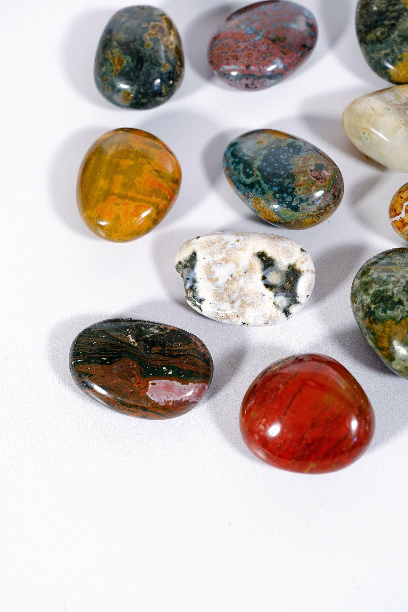 Ocean Jasper Mini Palmstone - Small Healing Crystal.