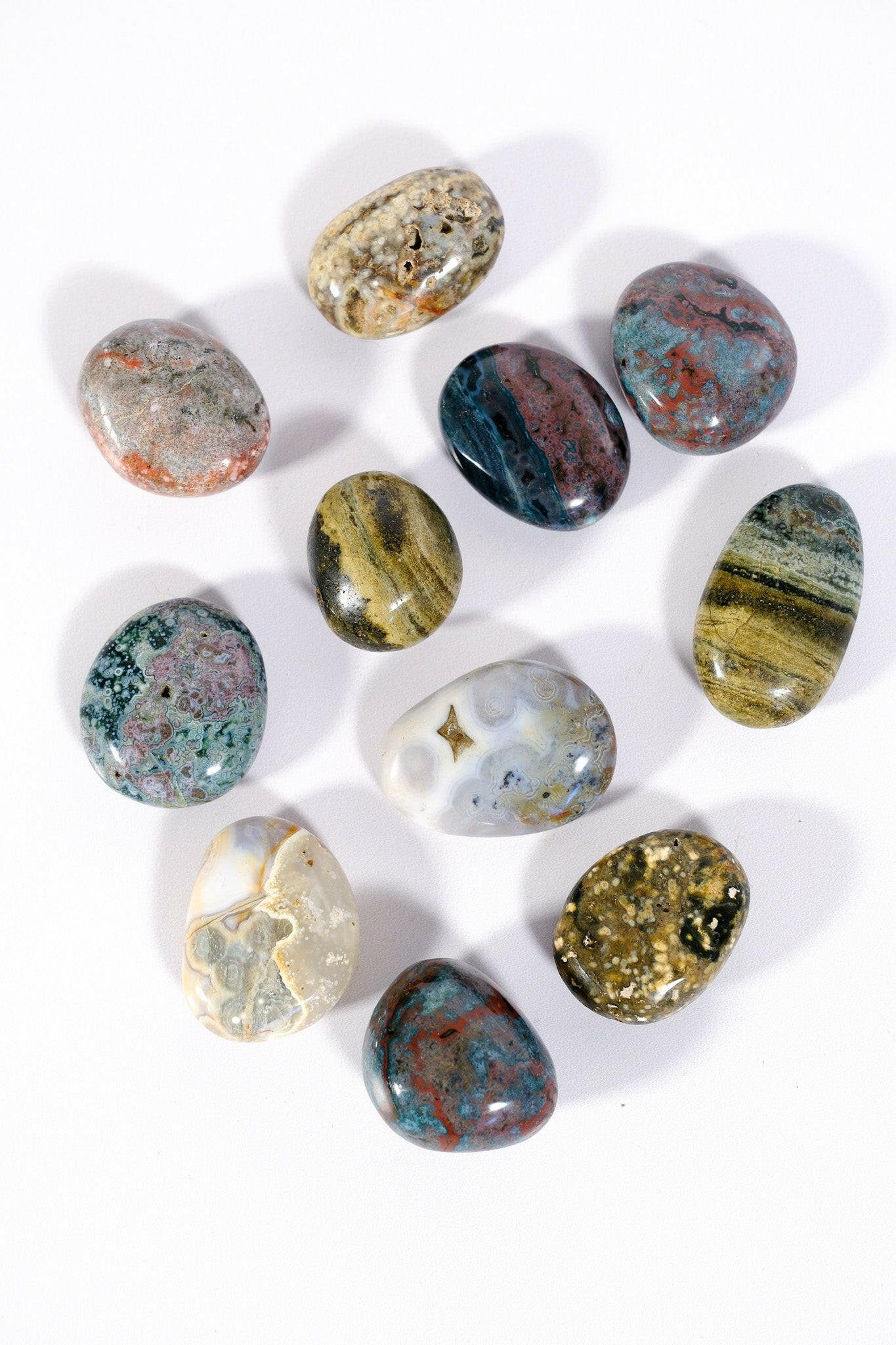 Ocean Jasper Mini Palmstone - Mini Healing Crystal.