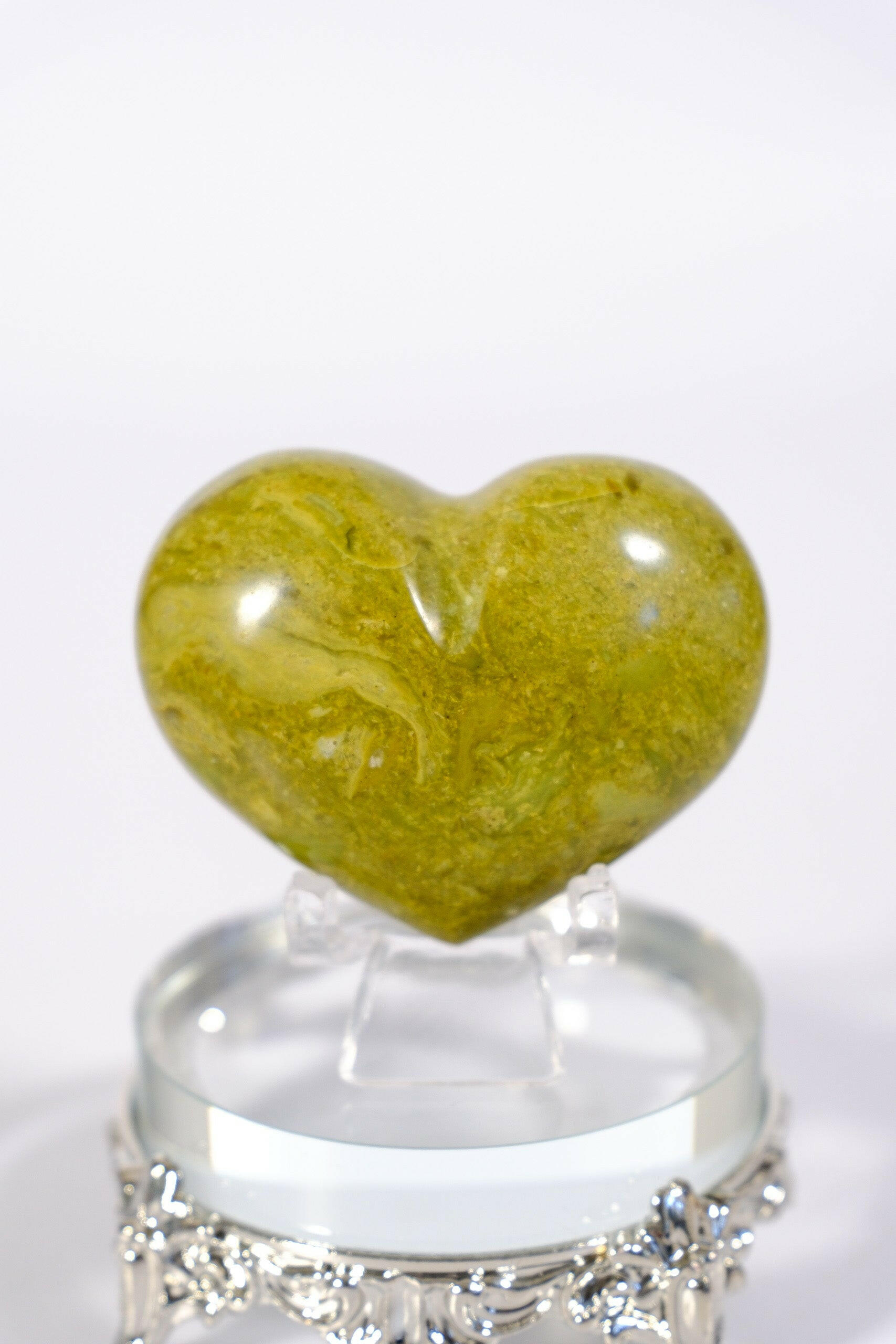 Green Opal Heart Healing Crystal.