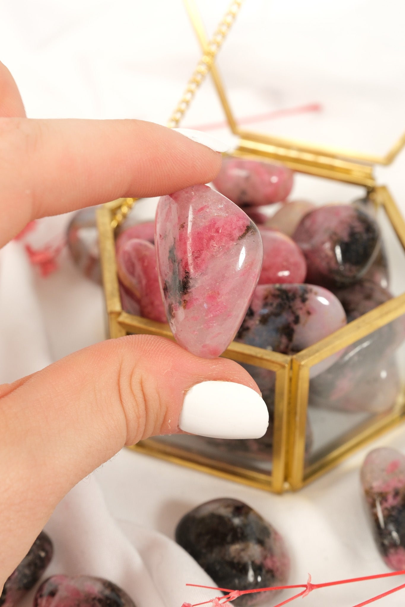 Rhodonite in Quartz Tumble