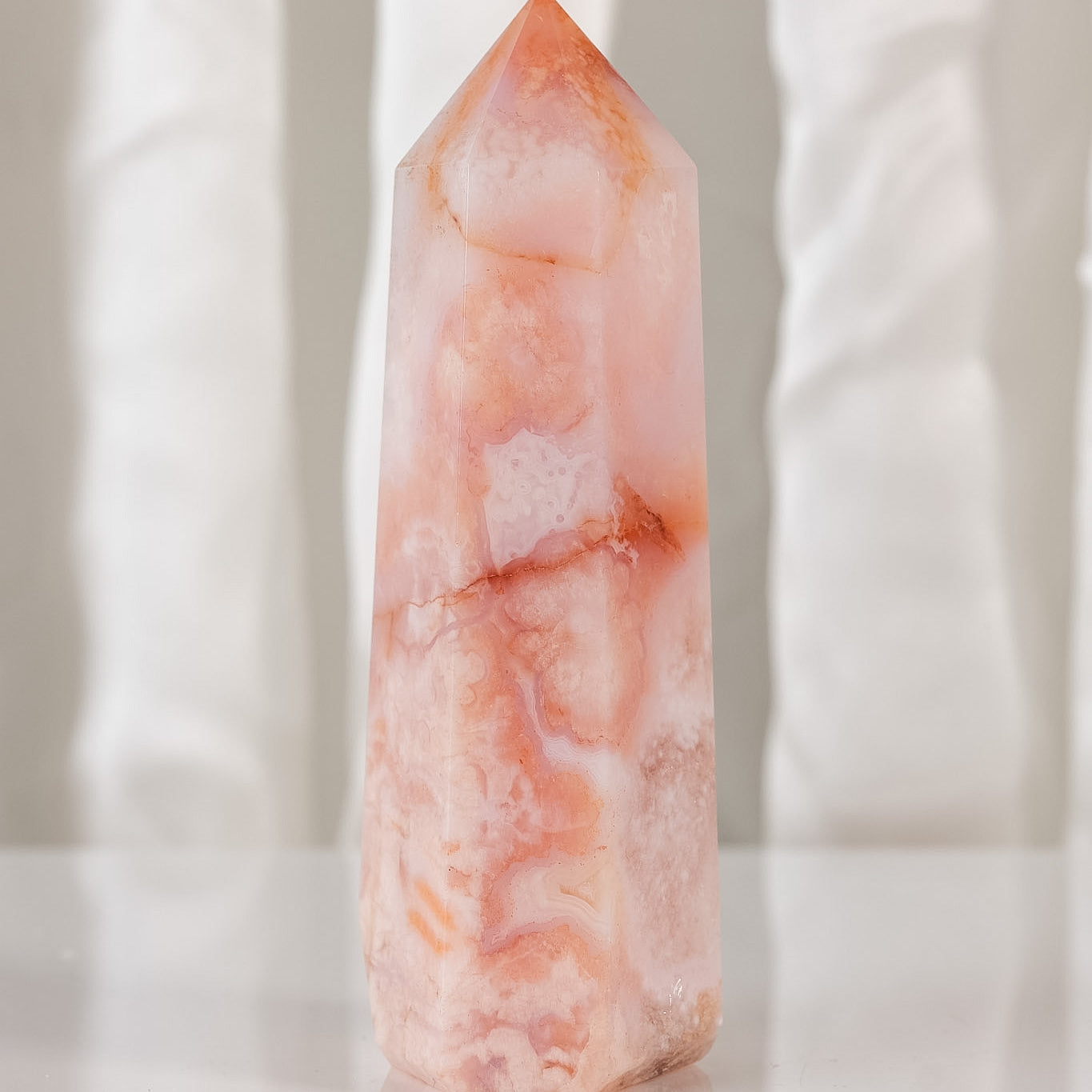 Flower Agate Carnelian Tower