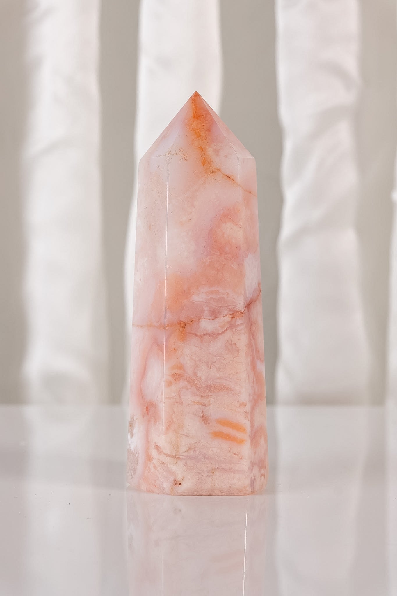 Flower Agate Carnelian Tower