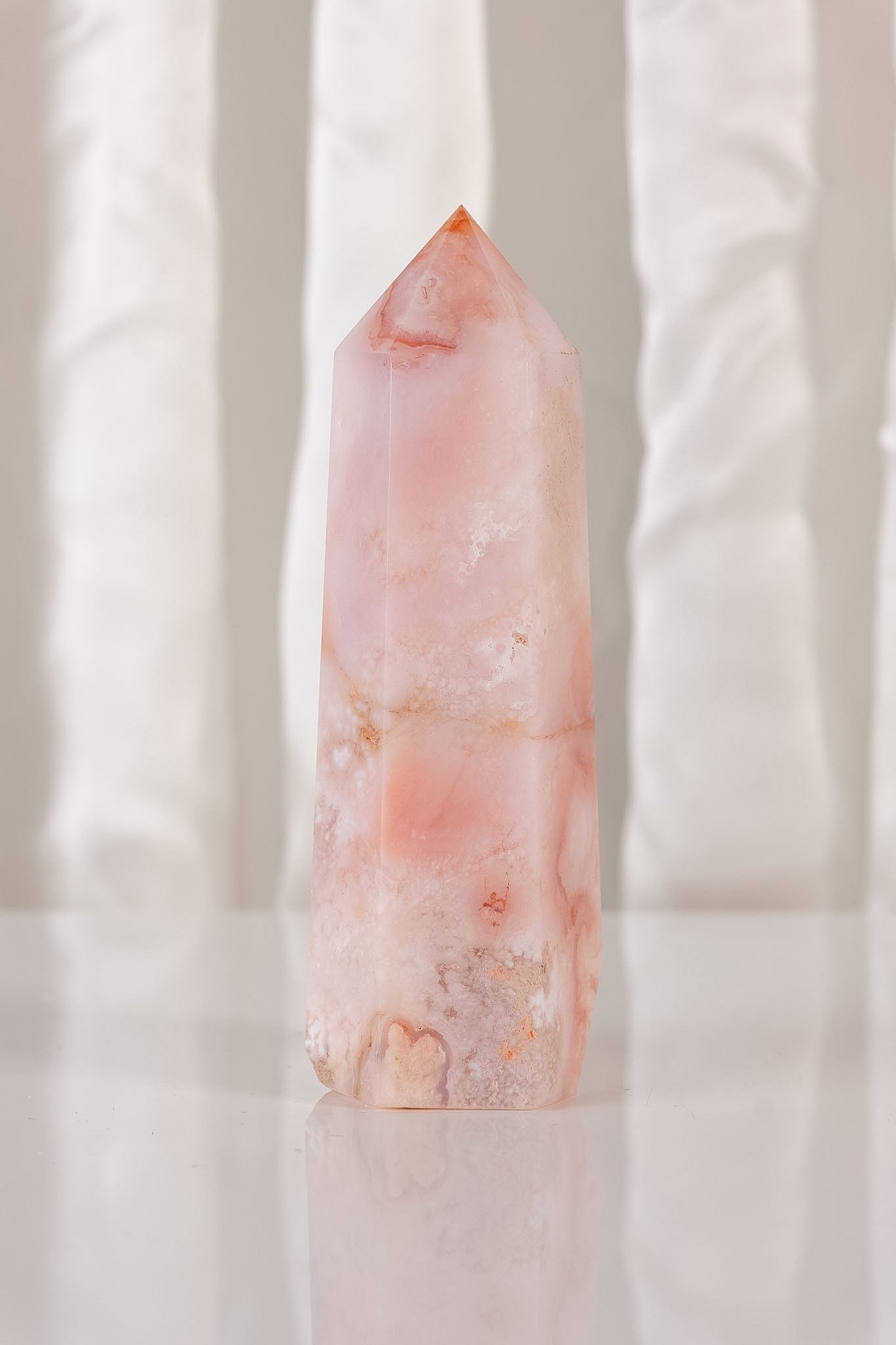 Flower Agate Carnelian Tower