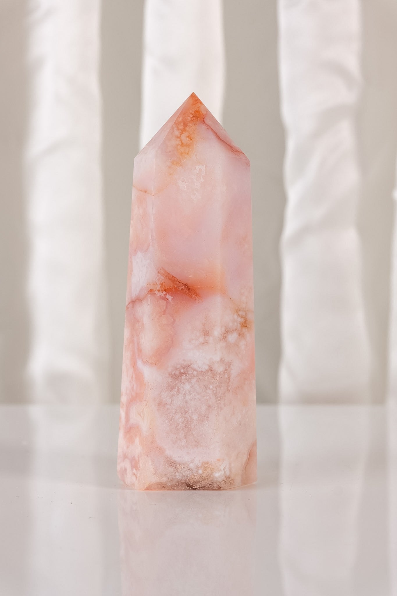Flower Agate Carnelian Tower