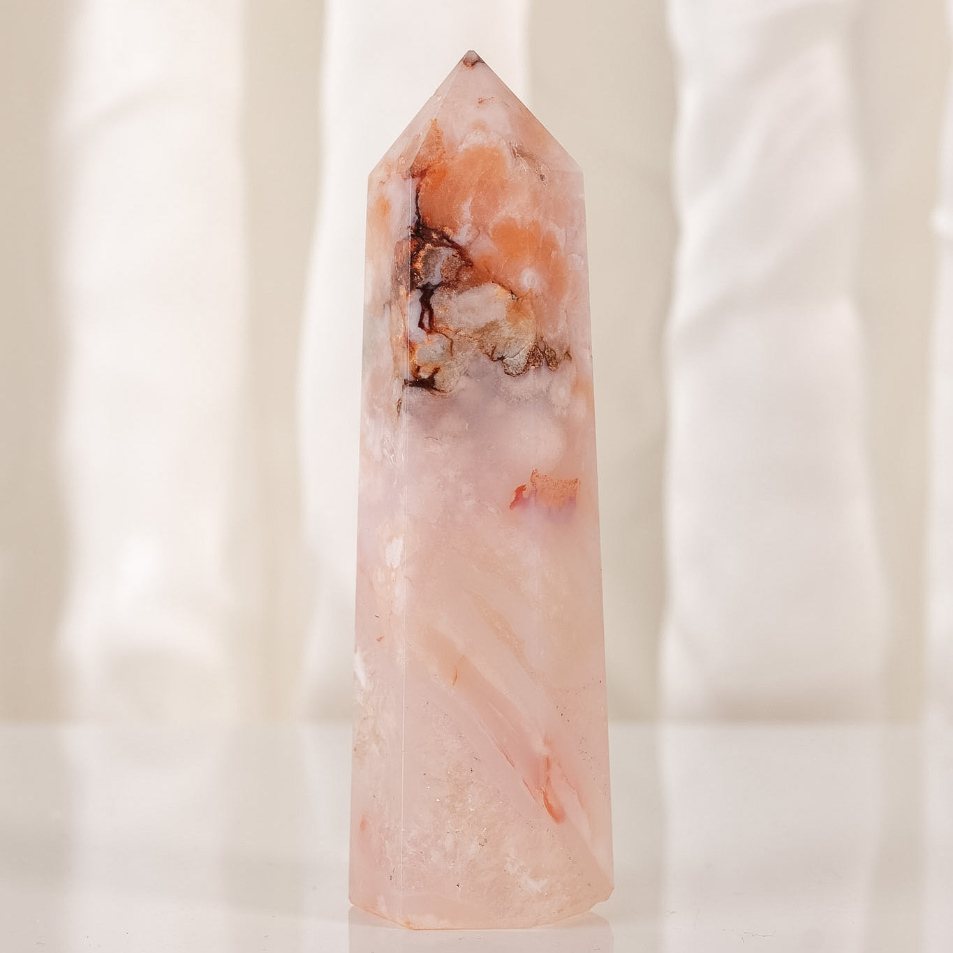 Flower Agate Carnelian Tower