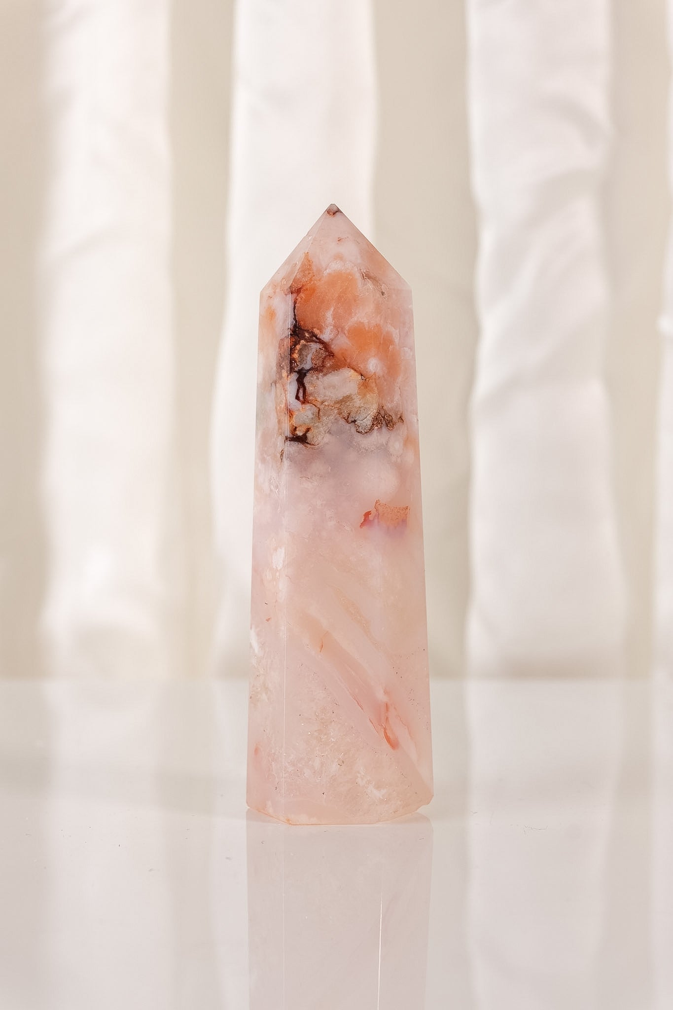Flower Agate Carnelian Tower