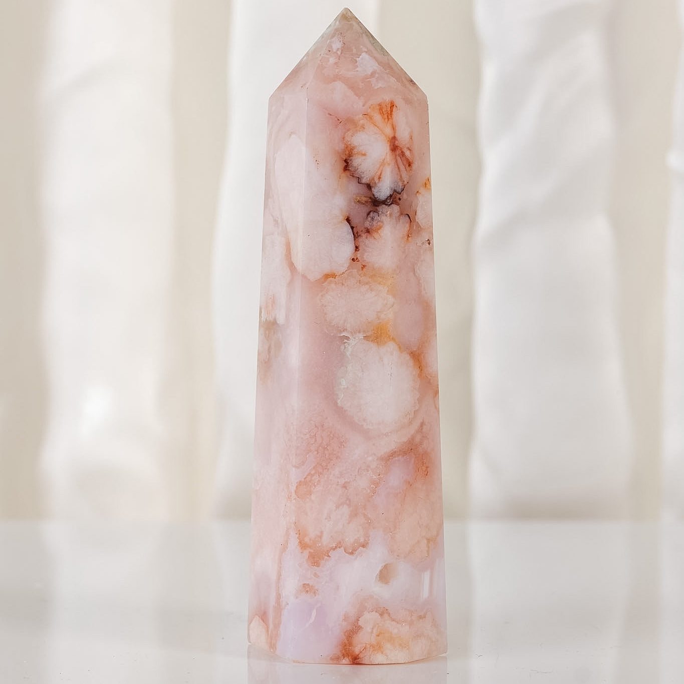 Flower Agate Carnelian Tower