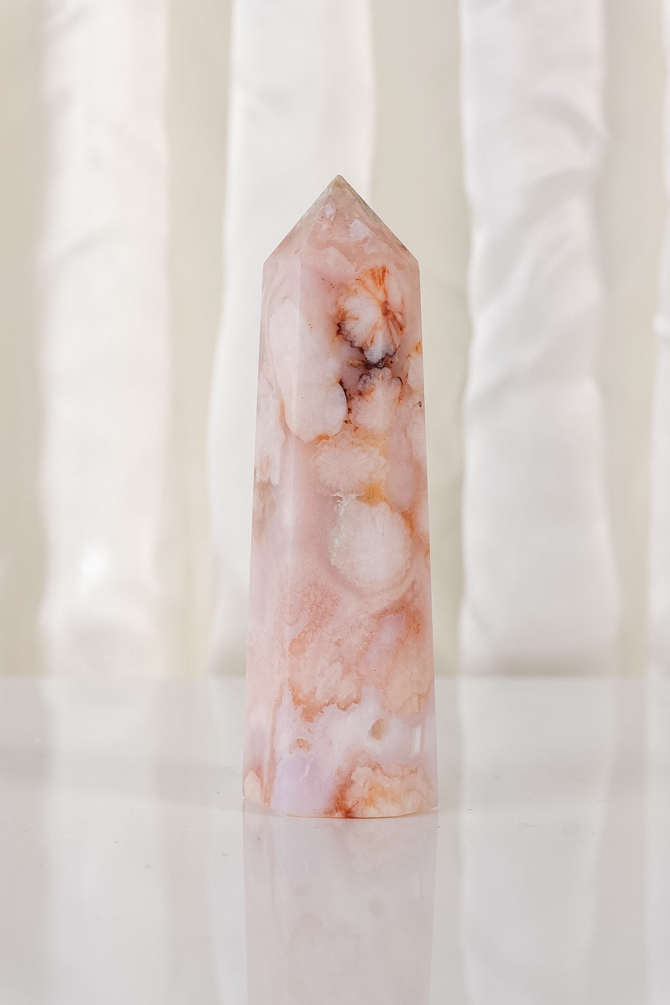 Flower Agate Carnelian Tower