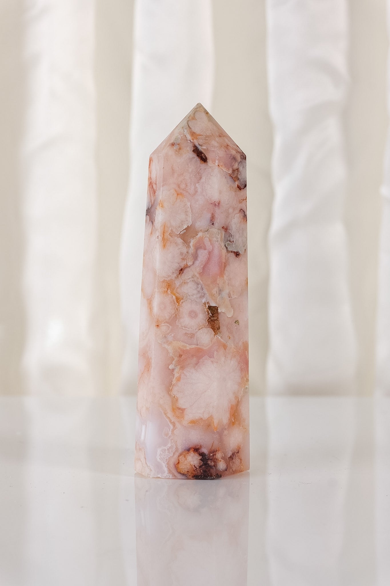 Flower Agate Carnelian Tower