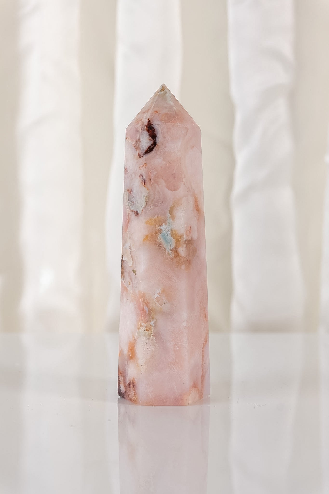 Flower Agate Carnelian Tower