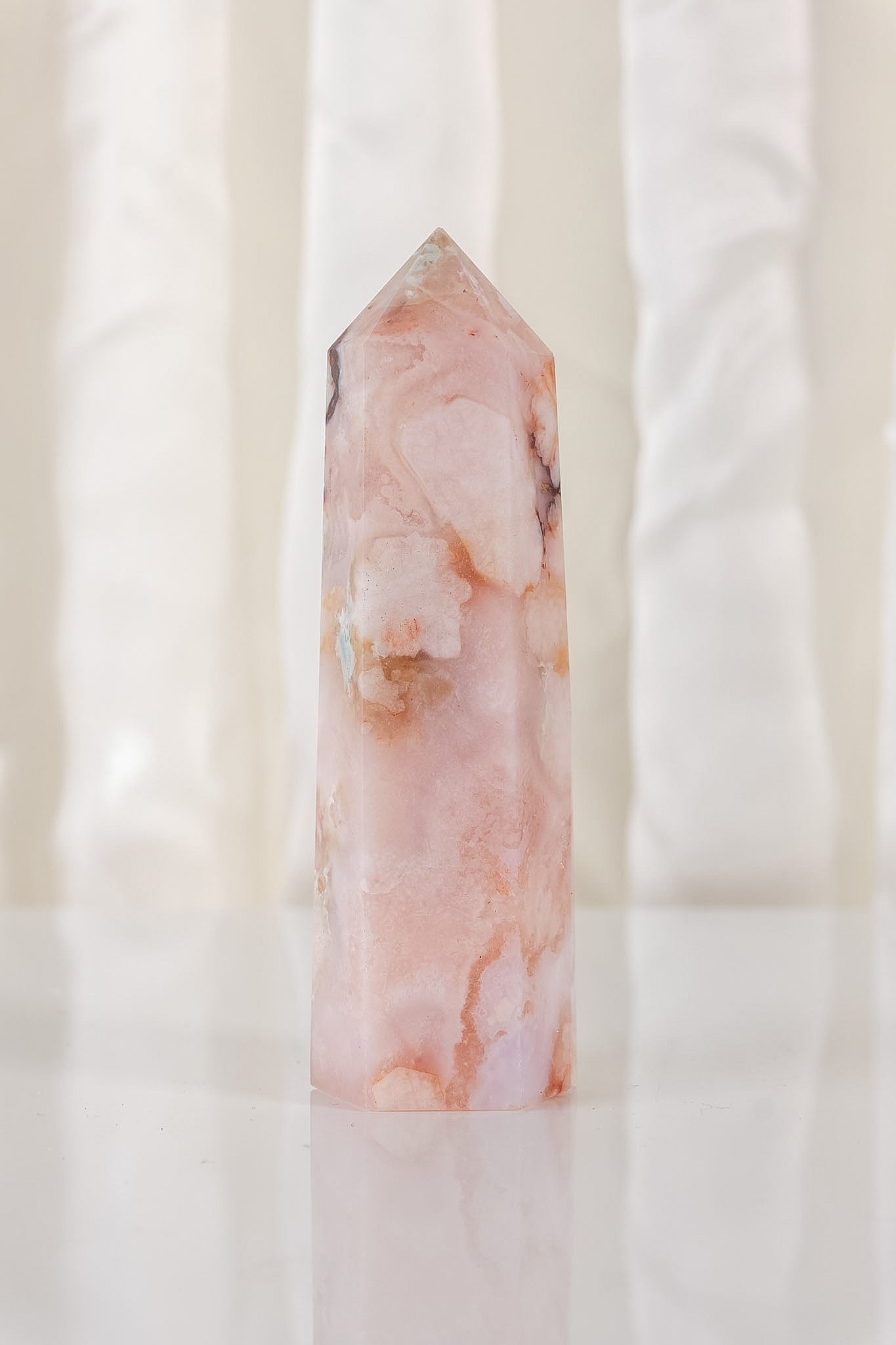 Flower Agate Carnelian Tower