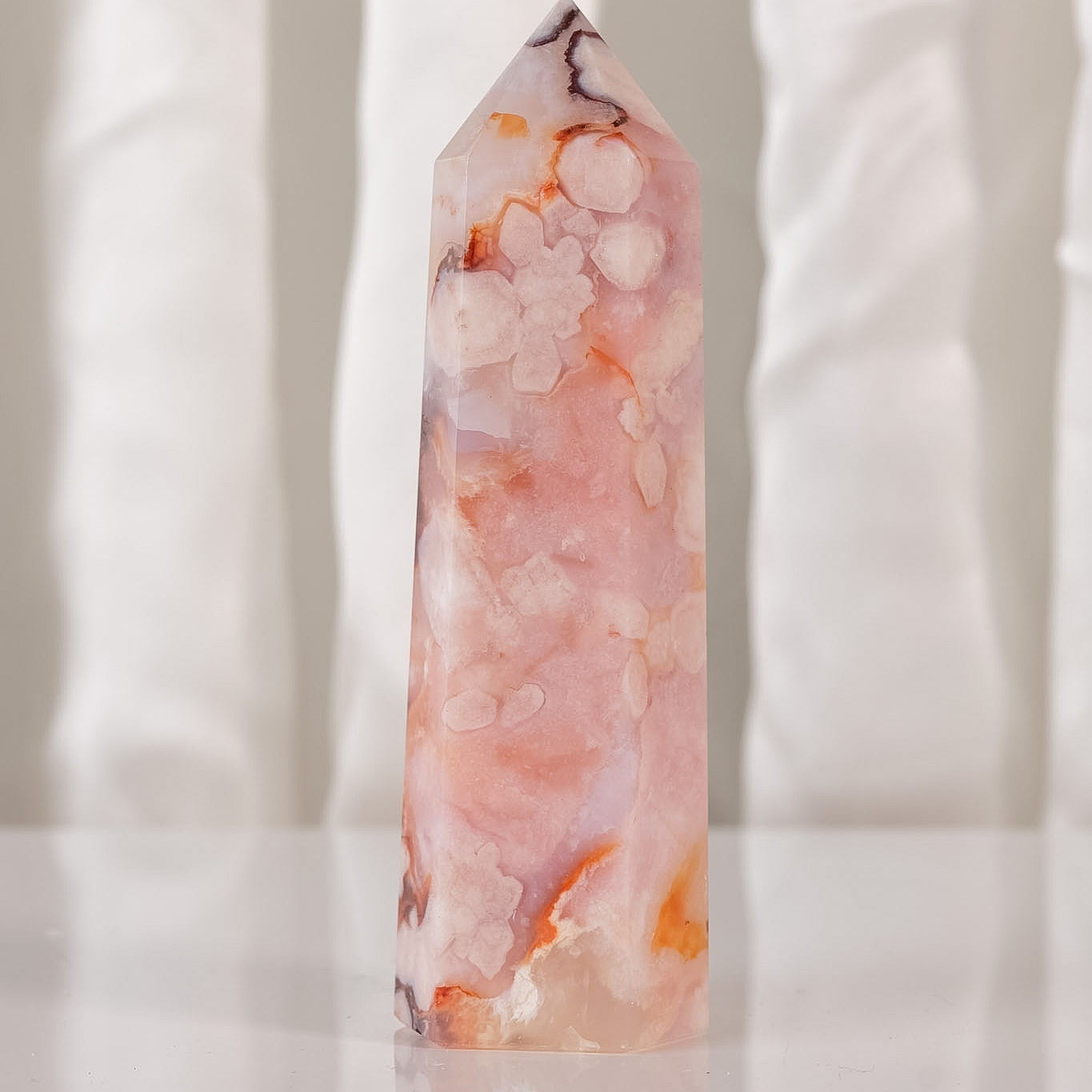 Flower Agate Carnelian Tower