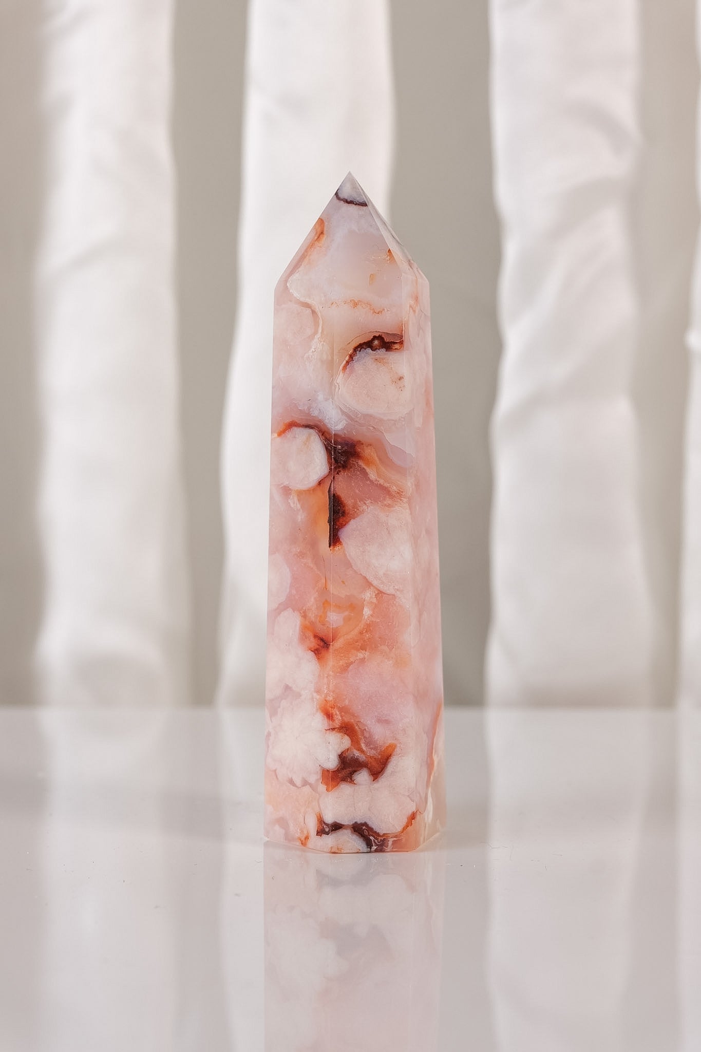 Flower Agate Carnelian Tower